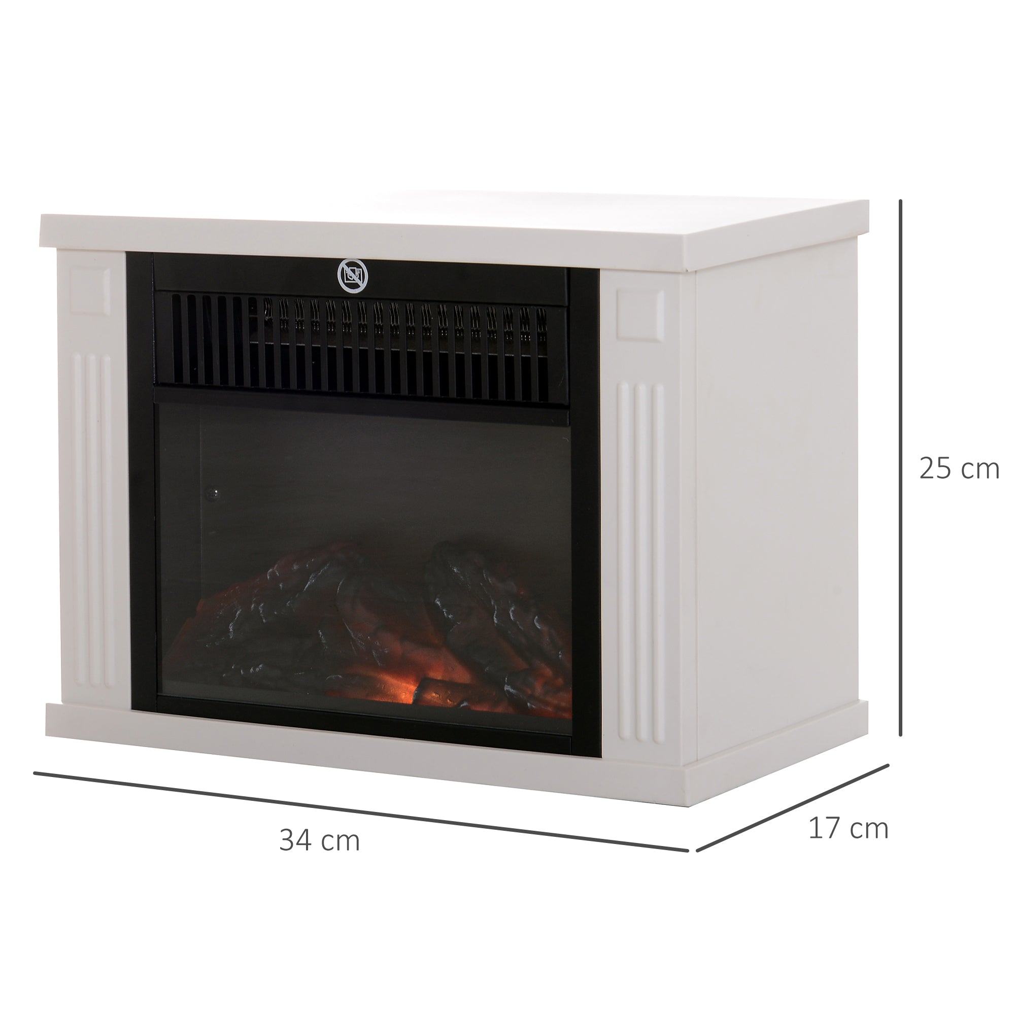 Cheminée électrique poêle Style Contemporain Thermostat 600-1200 W Blanc