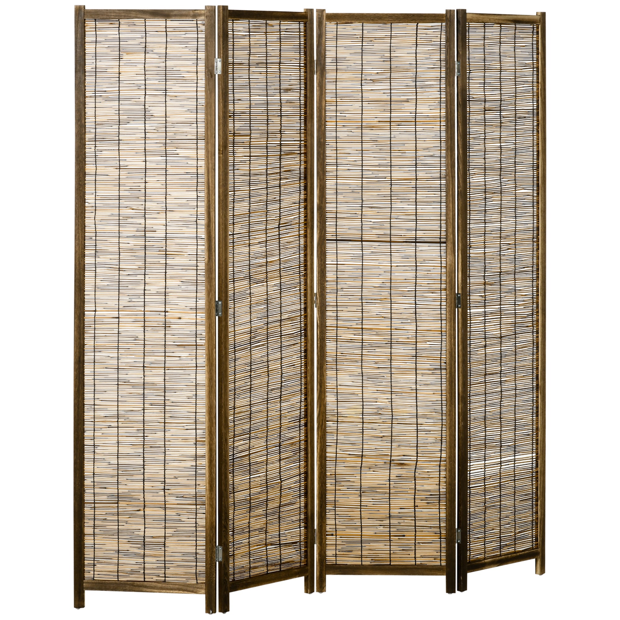 Paravent en bois 4 panneaux 160 x 170 cm séparateur de pièce closion de séparation pliable - naturel
