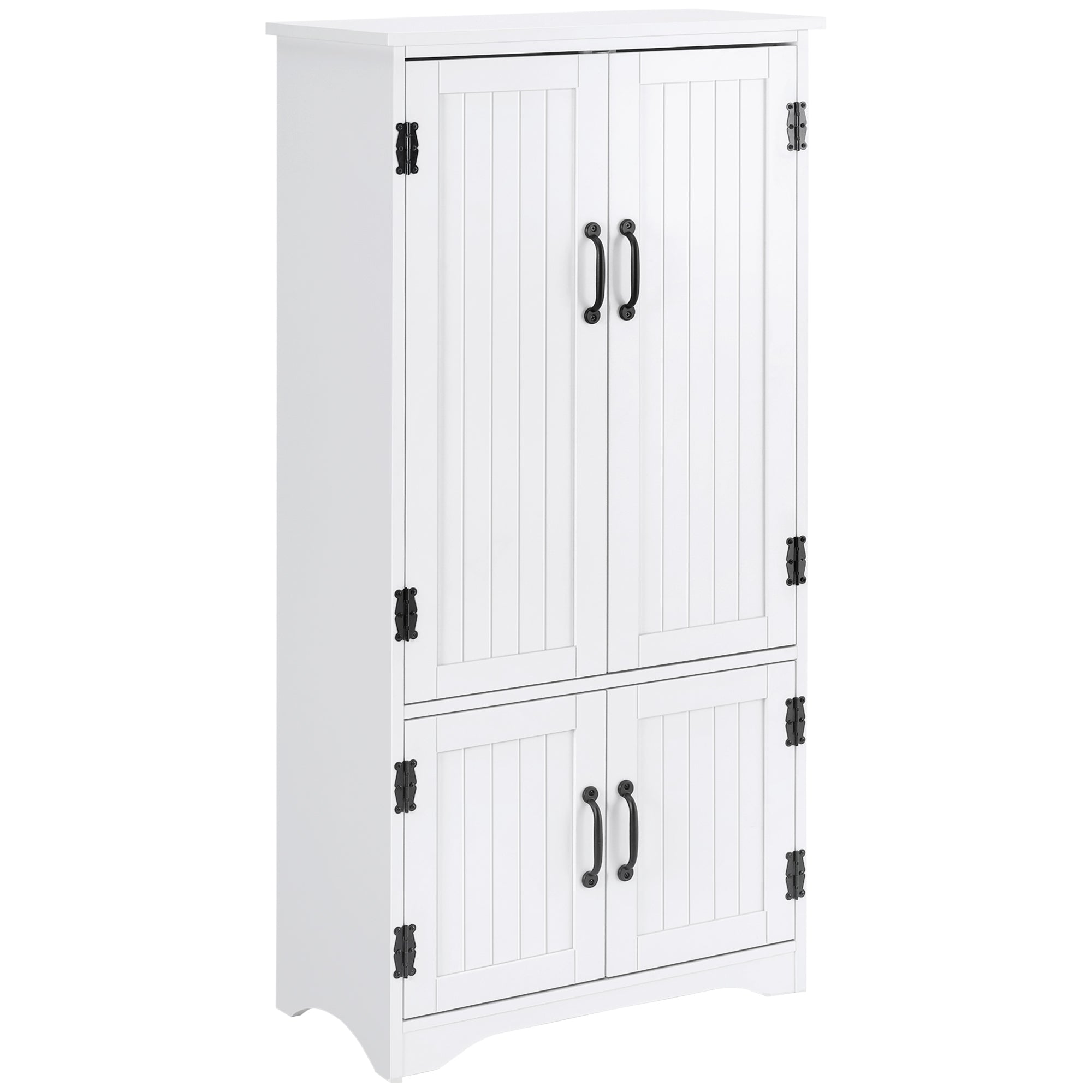 Buffet de cuisine armoire de cuisine contemporaine multi-rangements 2 placards 3 étagères MDF panneaux particules blanc