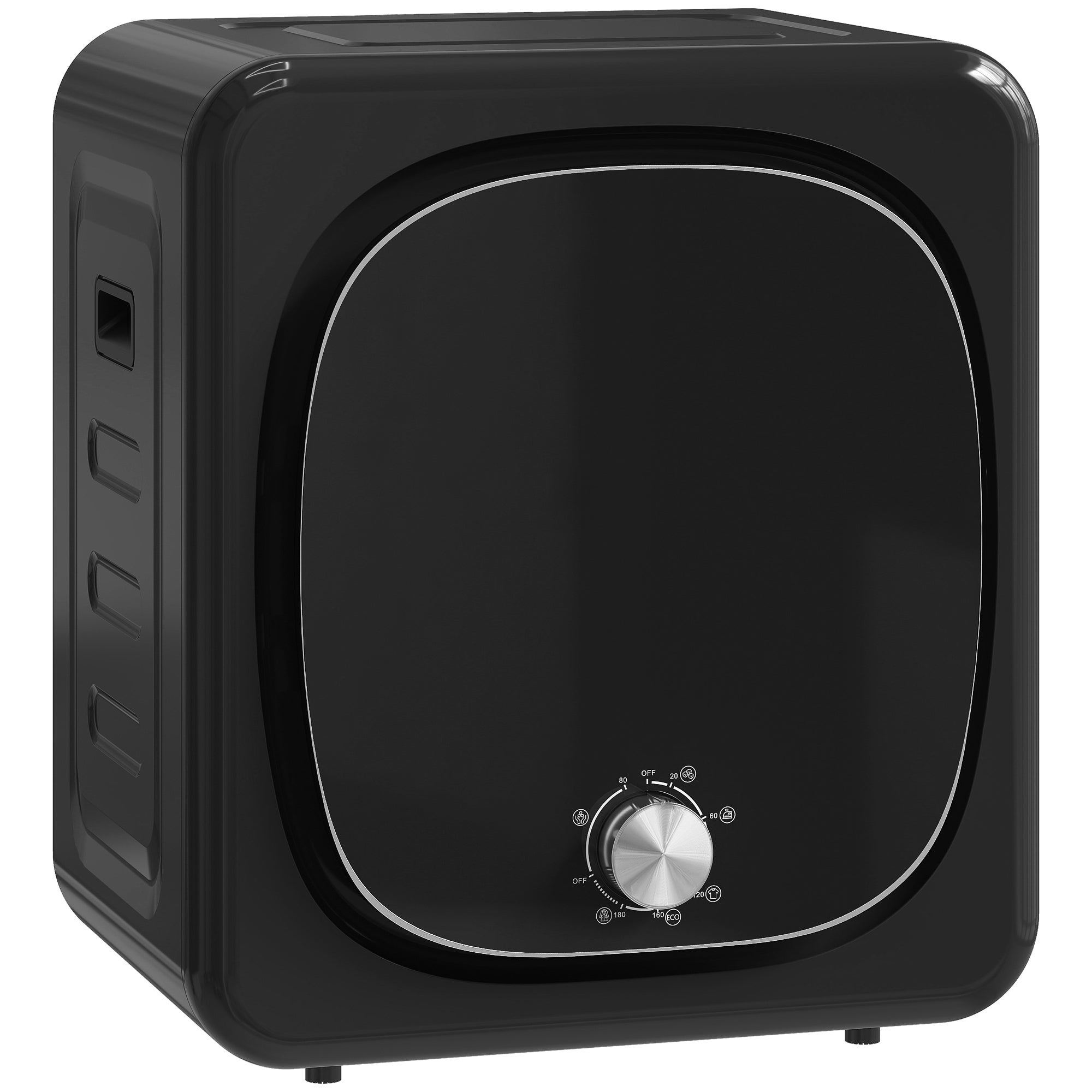 Sèche linge à évacuation compact sèche-linge électrique 800 W 4 Kg avec 5 modes de séchage, cuve en acier inoxydable, charge frontale, pour appartement, maison, camping-cars, noir