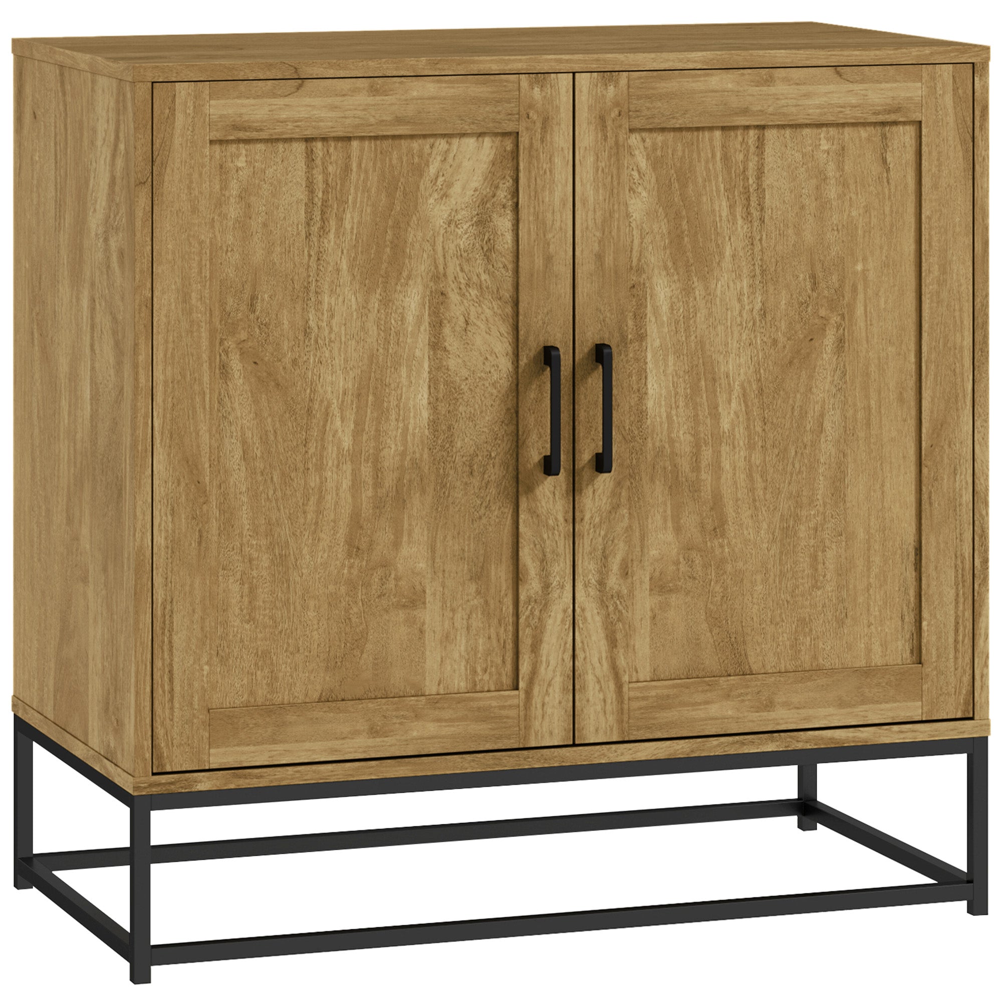 Buffet salon meuble de rangement style moderne avec placard à 2 portes, étagère réglable - buffet salle à manger et salon, 80 x 40 x 78 cm, bois naturel