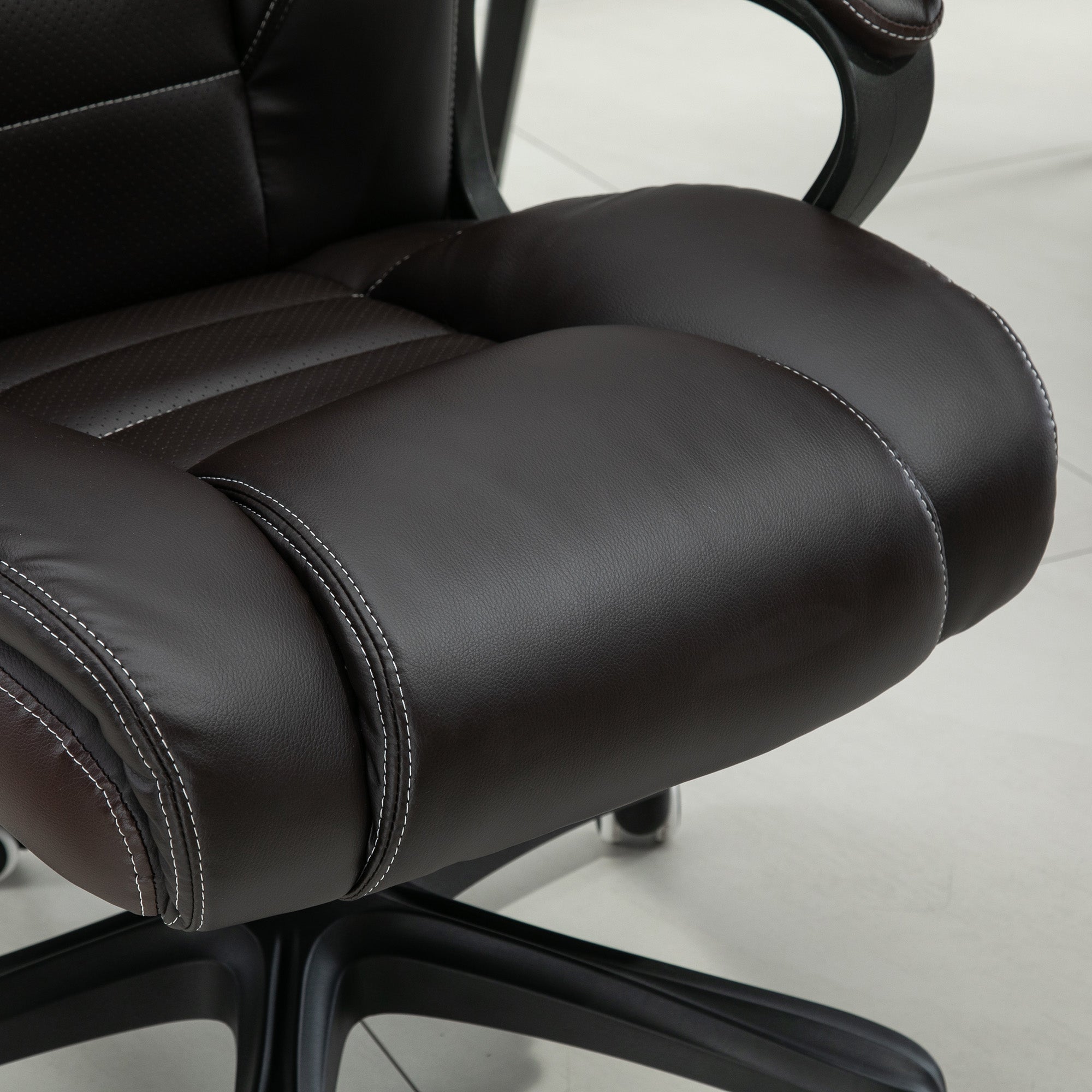 Fauteuil de bureau massant  fauteuil bureau ergonomique grand confort hauteur réglable fonction dossier à bascule revêtement synthétique noir
