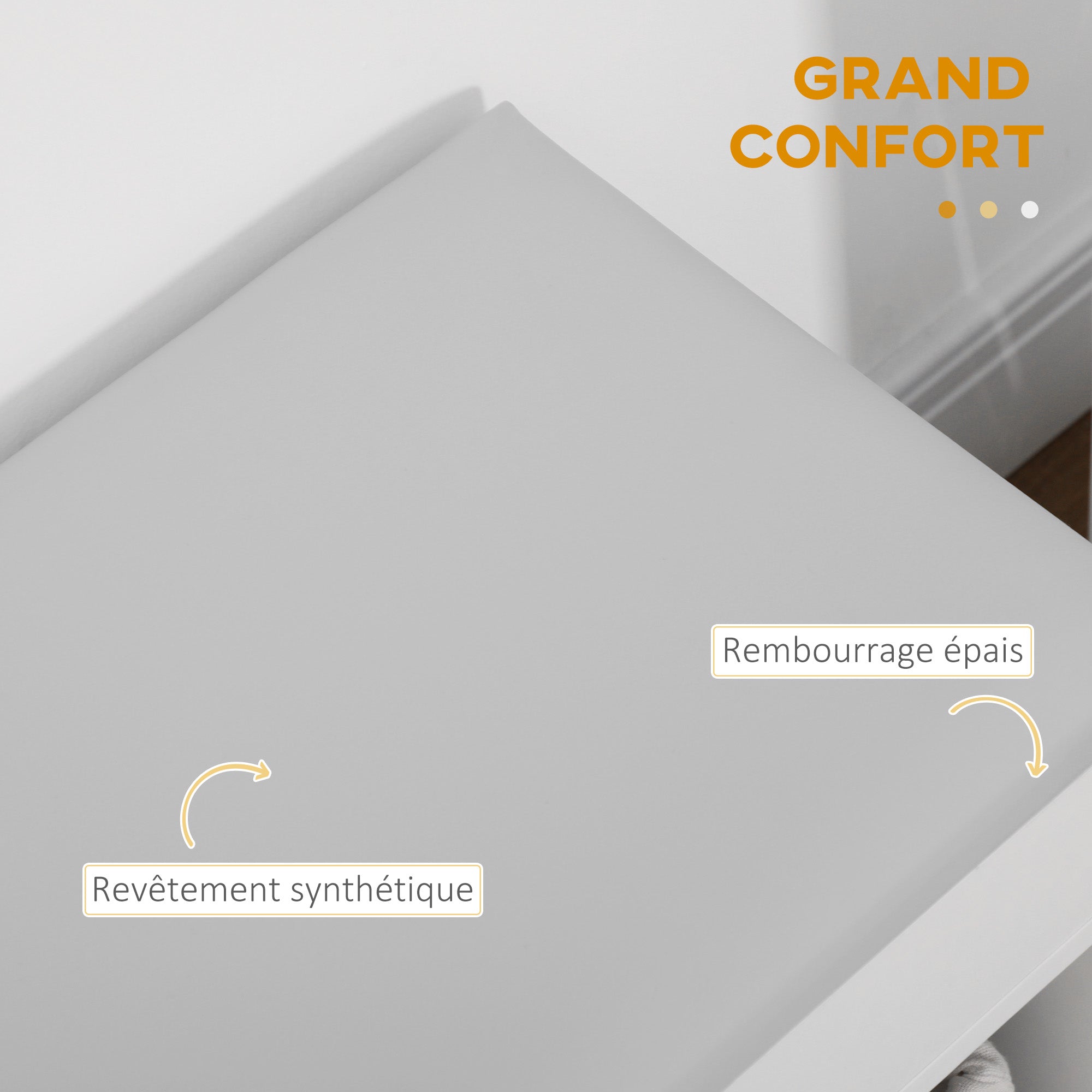 Meuble Chaussures Banc à Chaussures 2 Niveaux Rangement, Niche + Coffre intégré avec Coussin Blanc