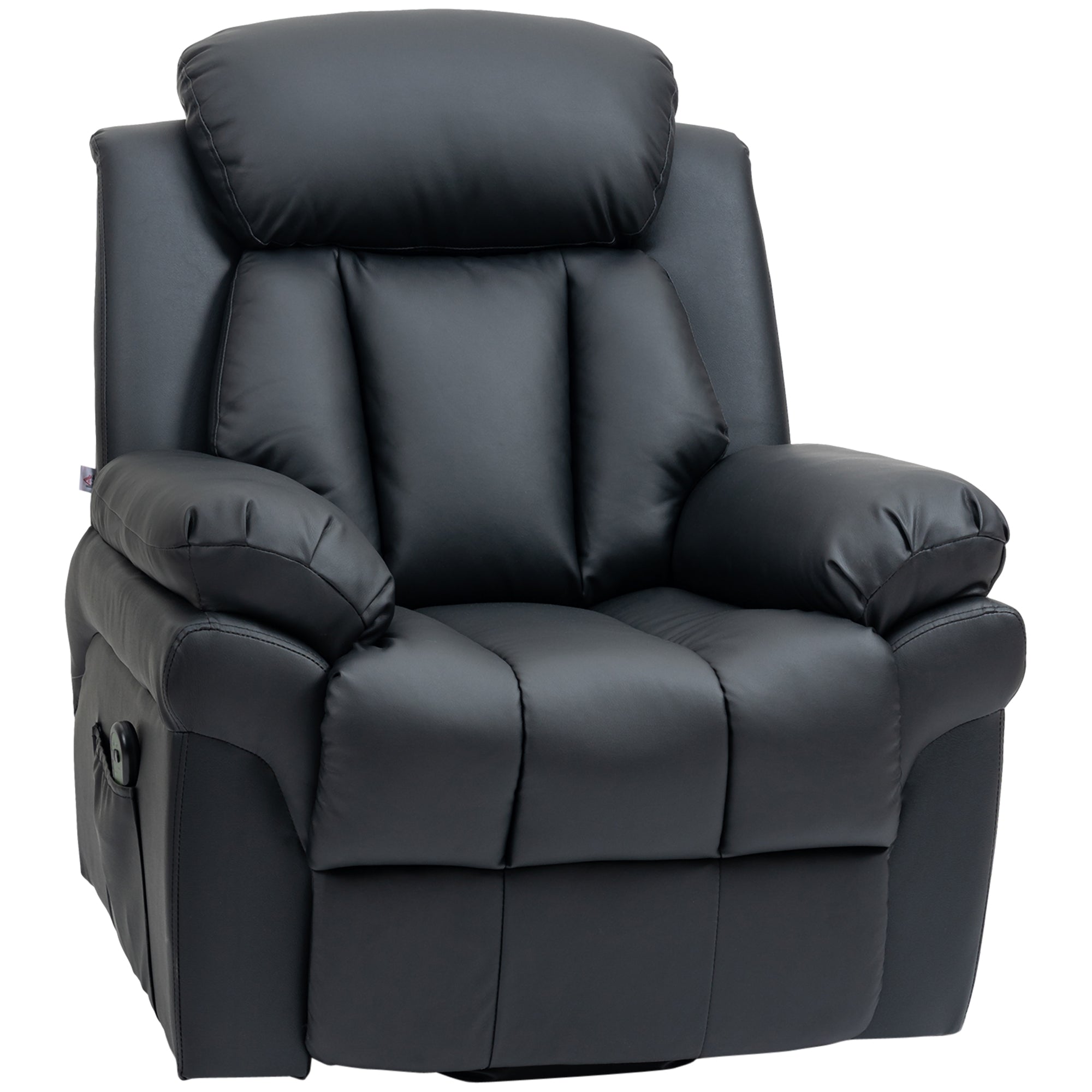 Fauteuil releveur électrique, fauteuil relax électrique avec repose-pied ajustable, dossier inclinable, télécommande, poche latérale, pour personnes âgées, noir