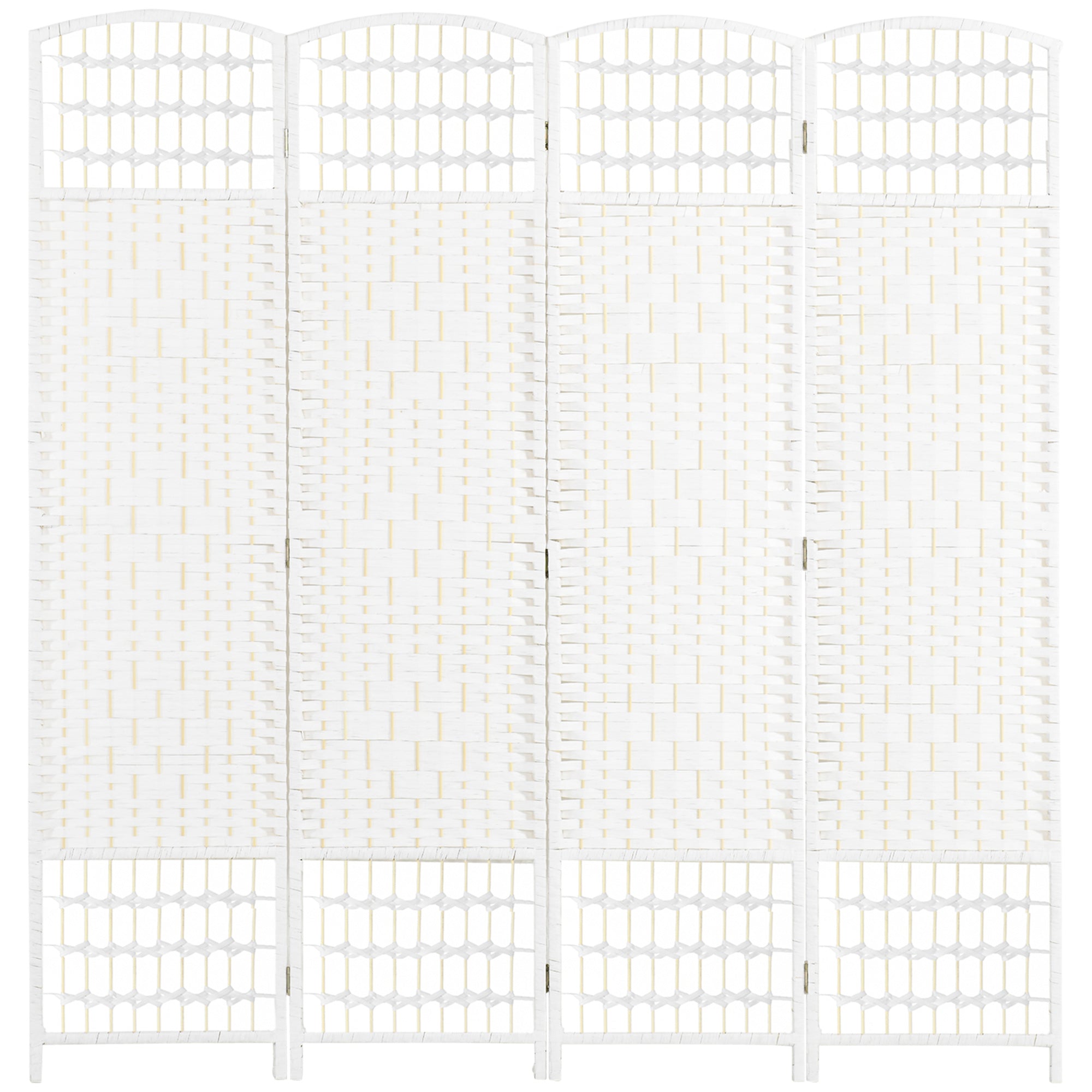 Paravent en bois 160 x 170 cm séparateur de pièce pliable 4 panneaux cloison de séparation chambre à coucher maison intérieur blanc