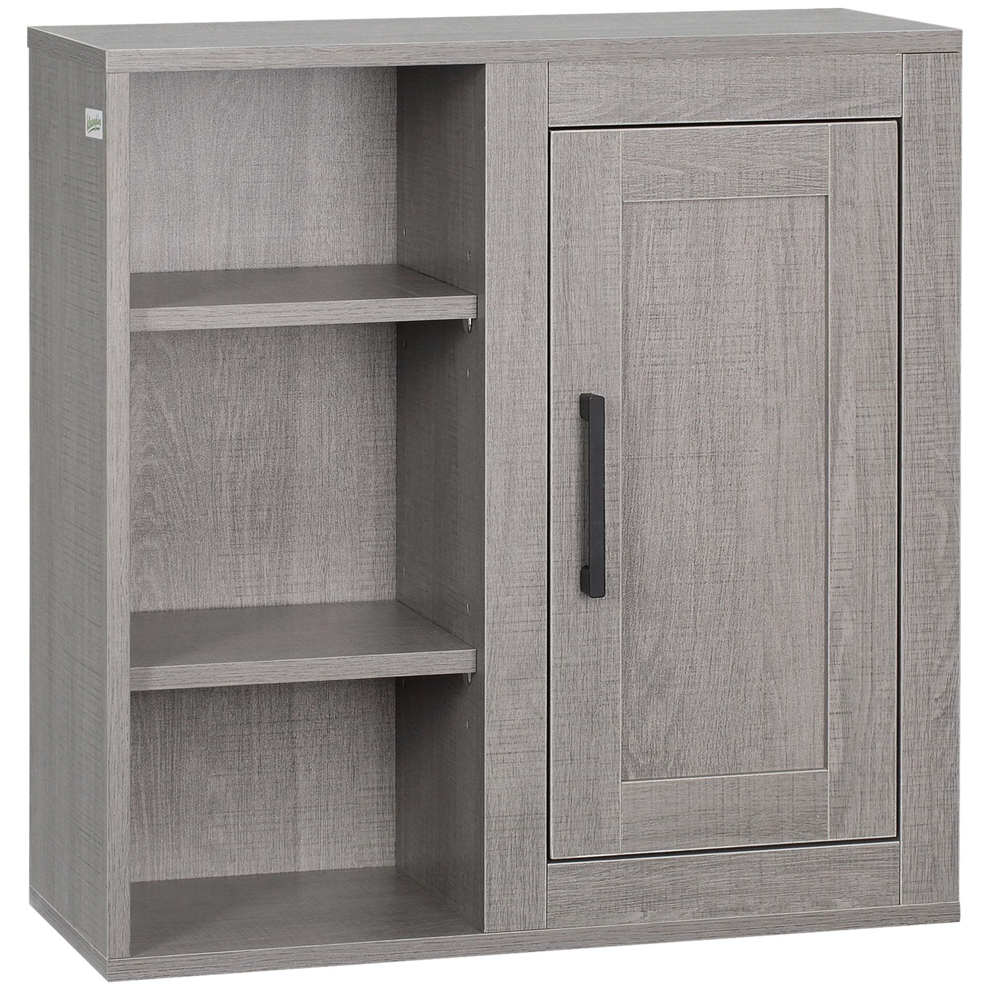 Meuble Mural Meuble de Rangement Suspendu Armoire Murale pour Salle de Bains Placard de Rangement Armoire de Toilette avec étagères et Une Porte - 48 x 20 x 50 cm - Gris