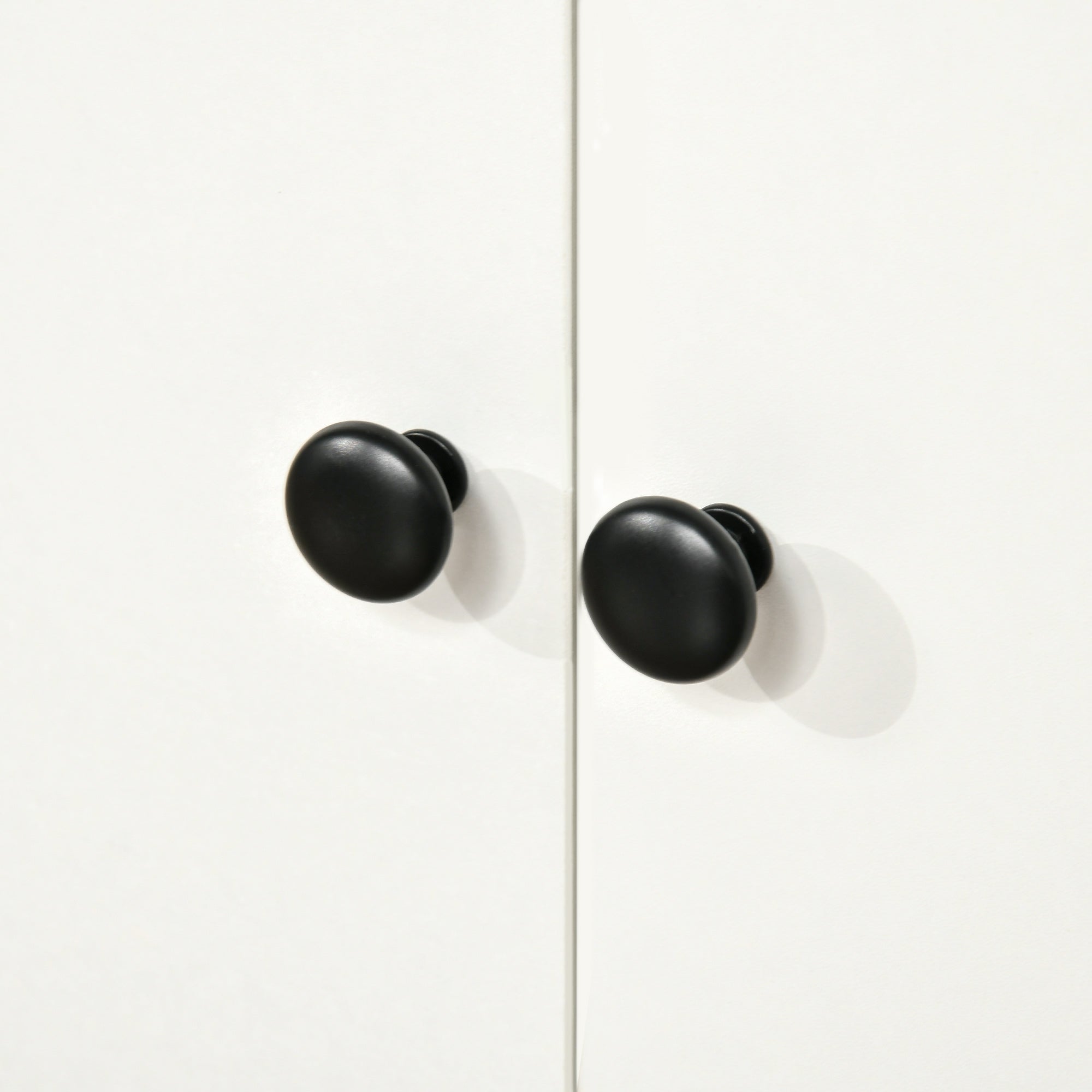 Armoire de cuisine buffet cuisine meuble de rangement avec 3 placards, niches, étagères réglables, portes vitrées, passe-câble, meuble micro onde pour salle à manger, salon, 90x40x180cm, blanc