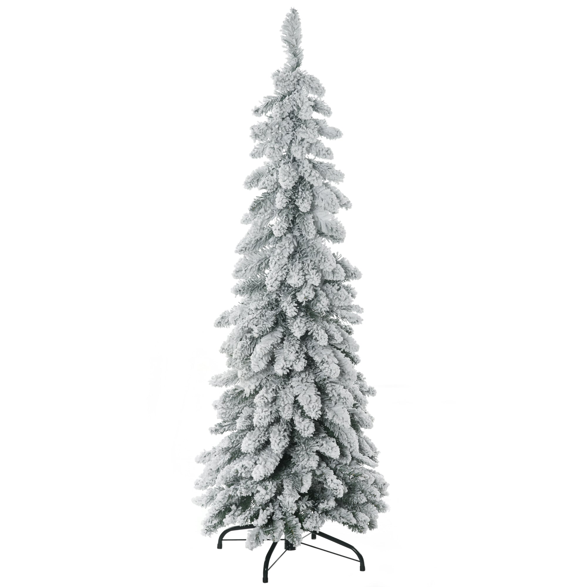 Arbre de Noël artificiel 135 cm sapin de Noël avec support en acier 253 branches enneigées socle pliable  vert