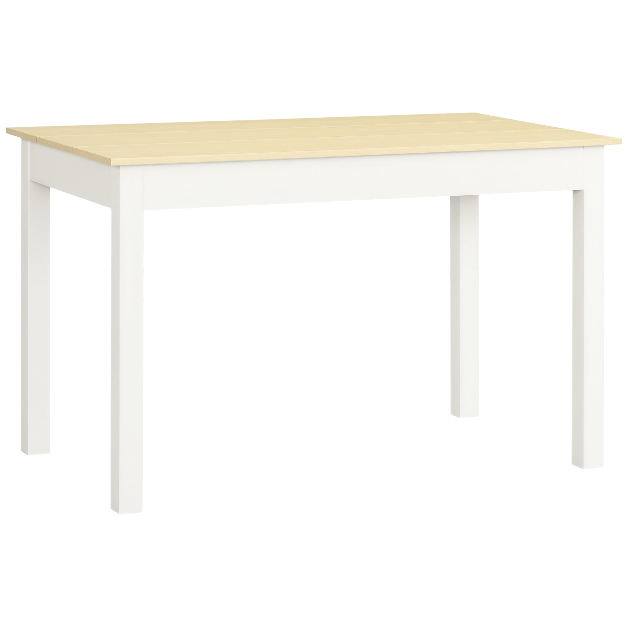 Table de salle à manger design moderne bicolore avec grand plateau 4-6 personnes en bois dim. 119L x 70l x 75H cm - en bois