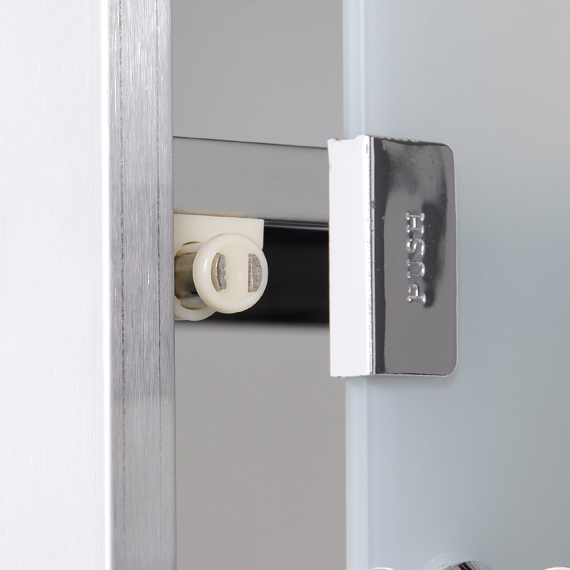 Armoire à Pharmacie 2 étagères 3 Niveaux verrouillable Porte Verre trempé dépoli Logo Croix 25L x 12l x 48H cm Acier INOX