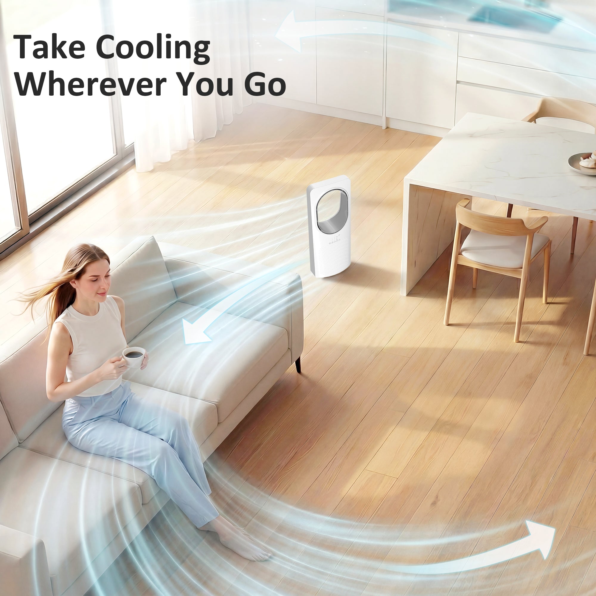 Ventilateur colonne ultra-silencieux 36 dB, ventilateur tour pour chambre, 62cm de haut, oscillant à 45°, 3 vitesses, 3 modes, minuterie 15 H, télécommande, noir