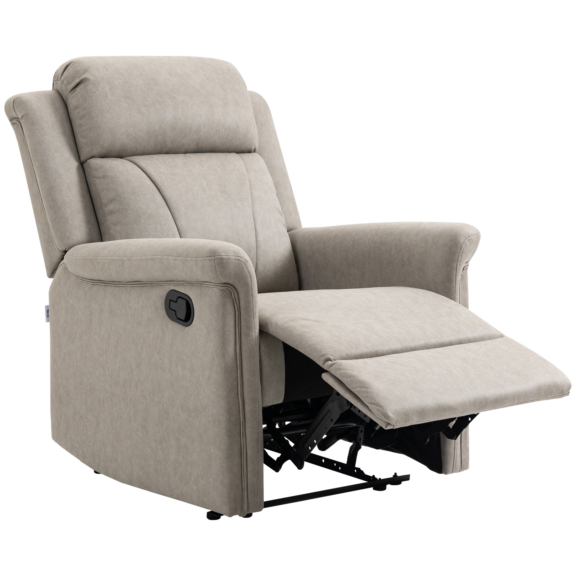 Fauteuil de relaxation inclinable 135° manuellement tissu en microfibre avec repose-pied gris