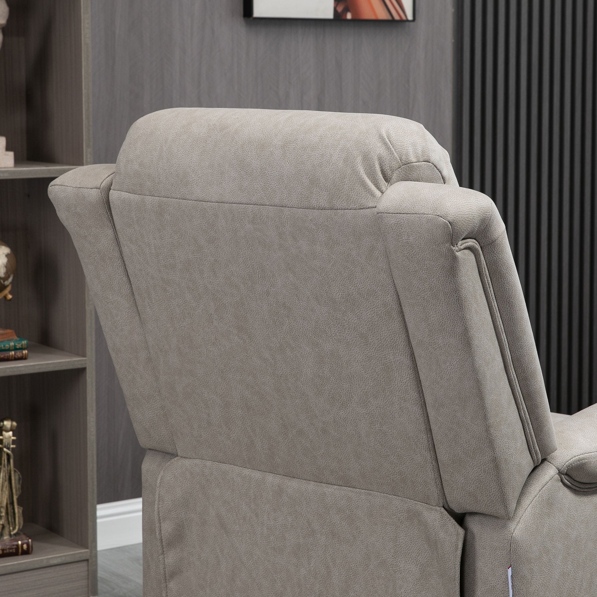 Fauteuil de relaxation inclinable 135° manuellement tissu en microfibre avec repose-pied gris