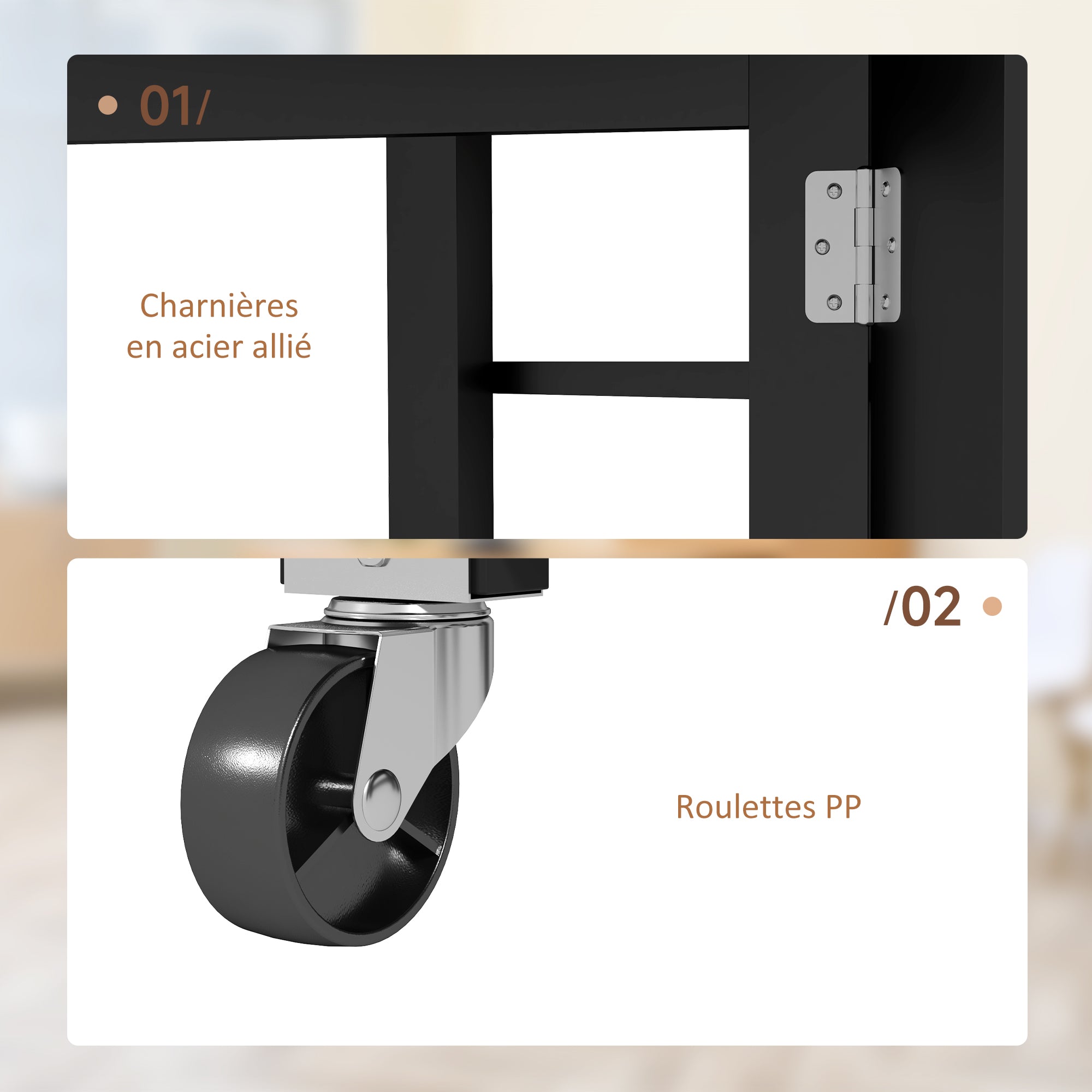Table à manger pliable, table pliante cuisine, sur roulettes, avec 2 abattants et 3 étagères, design moderne, table de cuisine pour petits espaces, 120 x 60 x 75 cm, noir