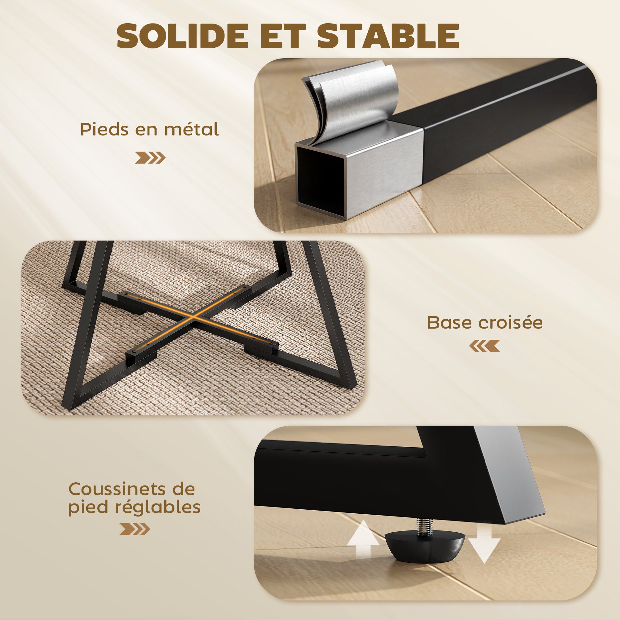 Table à manger ronde pour 4 personnes, Ø 100 x 76 cm, table de cuisine industrielle avec large plateau et étagère de rangement, cadre en métal, brun rustique