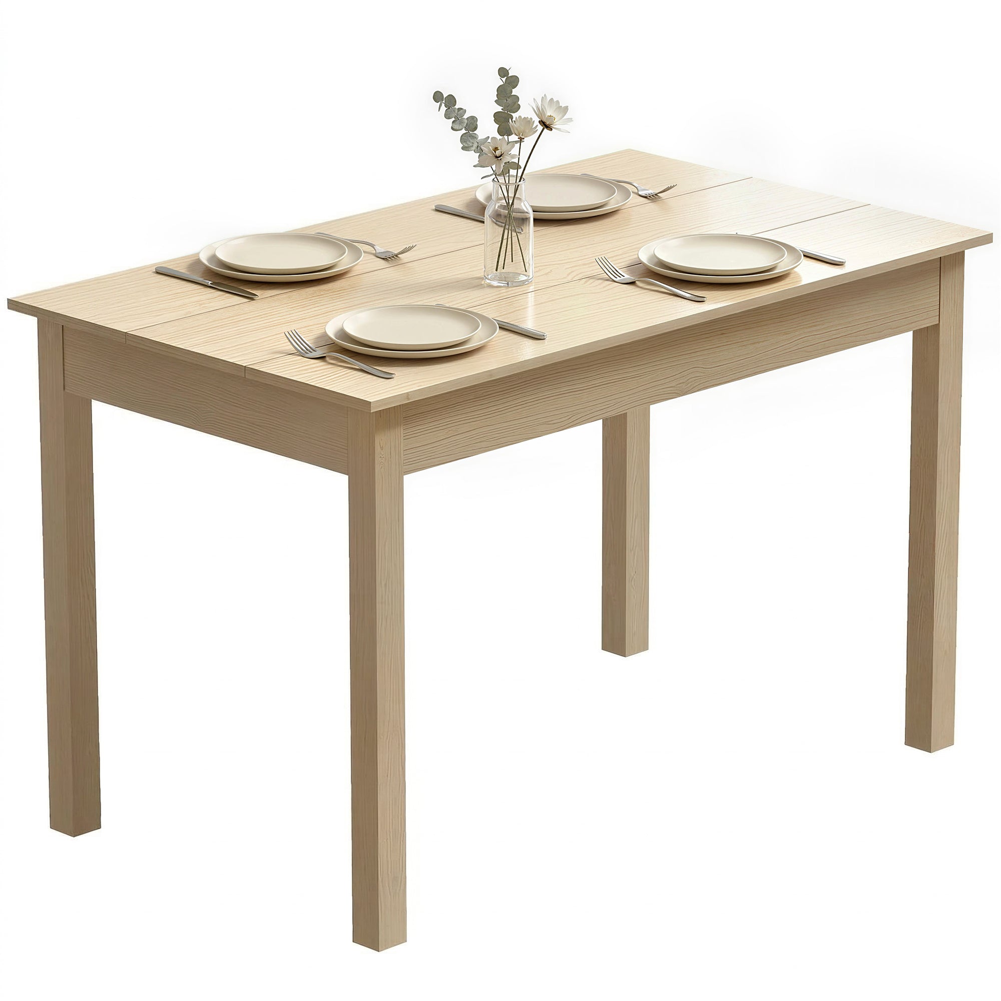 Table de salle à manger design moderne bicolore avec grand plateau 4-6 personnes en bois dim. 119L x 70l x 75H cm - en bois