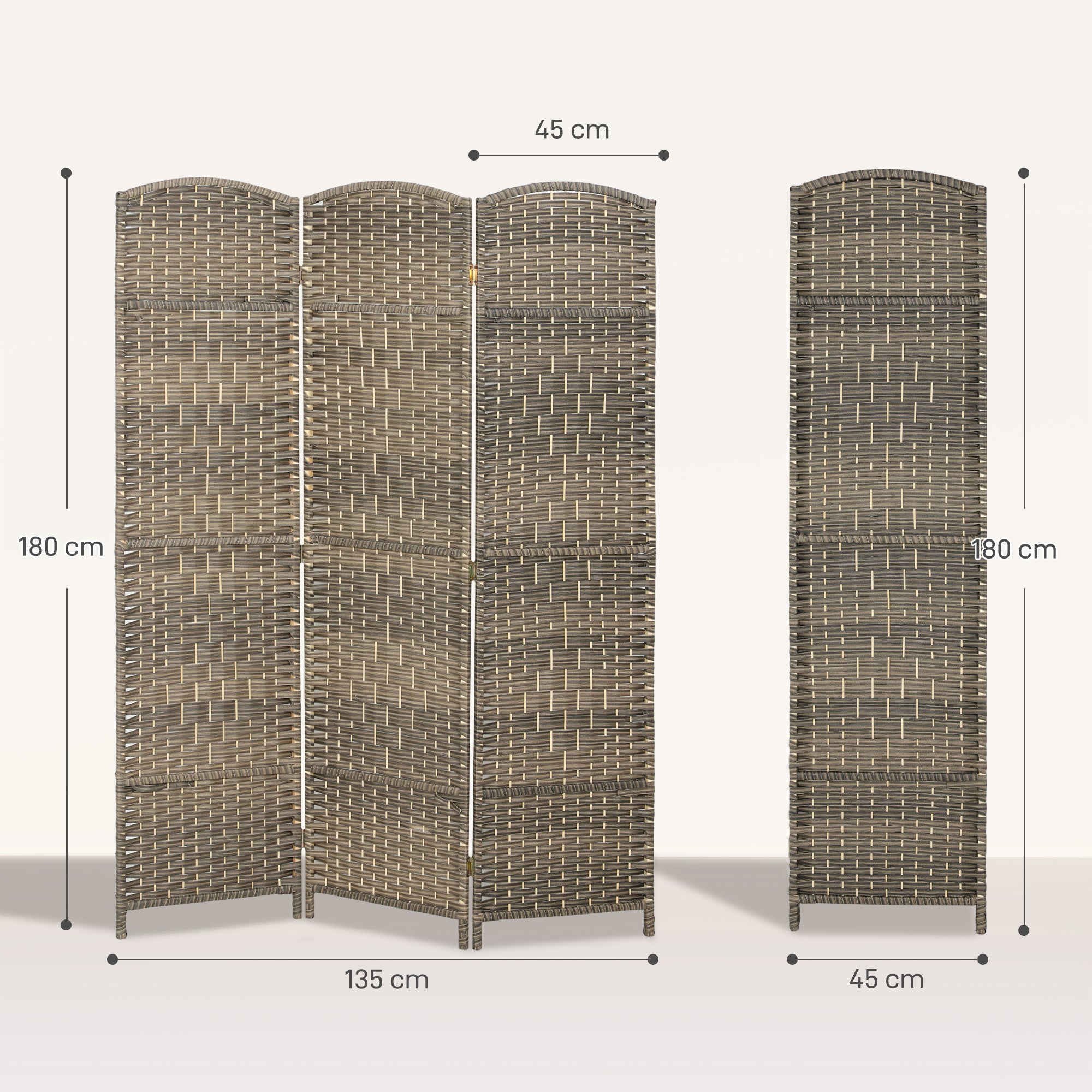 Paravent intérieur en bois, 4 panneaux, 180 x 180 cm, séparateur de pièce pliable, pour salon, chambre à coucher, maison, chêne foncé