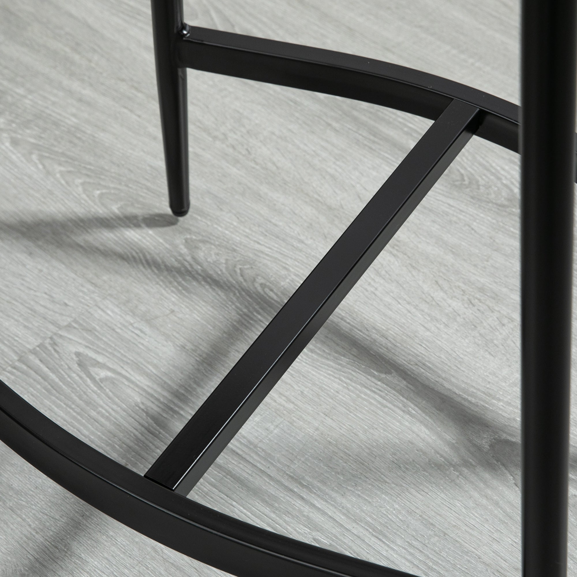 Lot de 2 tabourets de bar chaises hautes avec repose-pieds acier - style industriel - assise incurvée - 48,5 x 38,5 x 68,5 cm marron noir