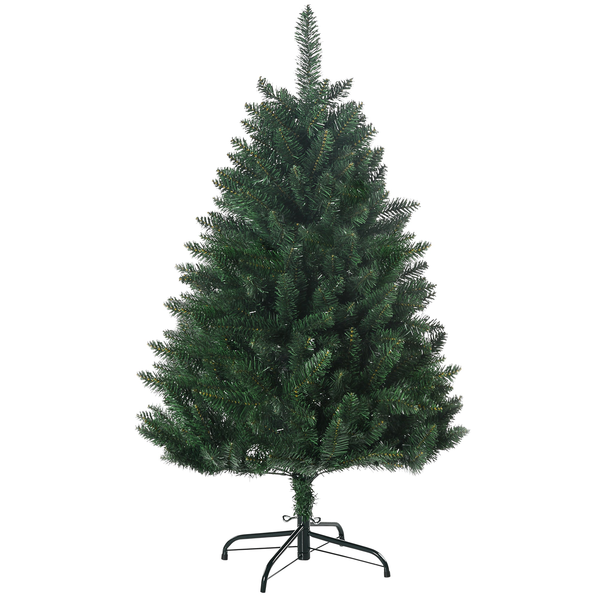 Sapin de Noël artificiel 120H cm 305 branches avec pied croix acier amovible - vert