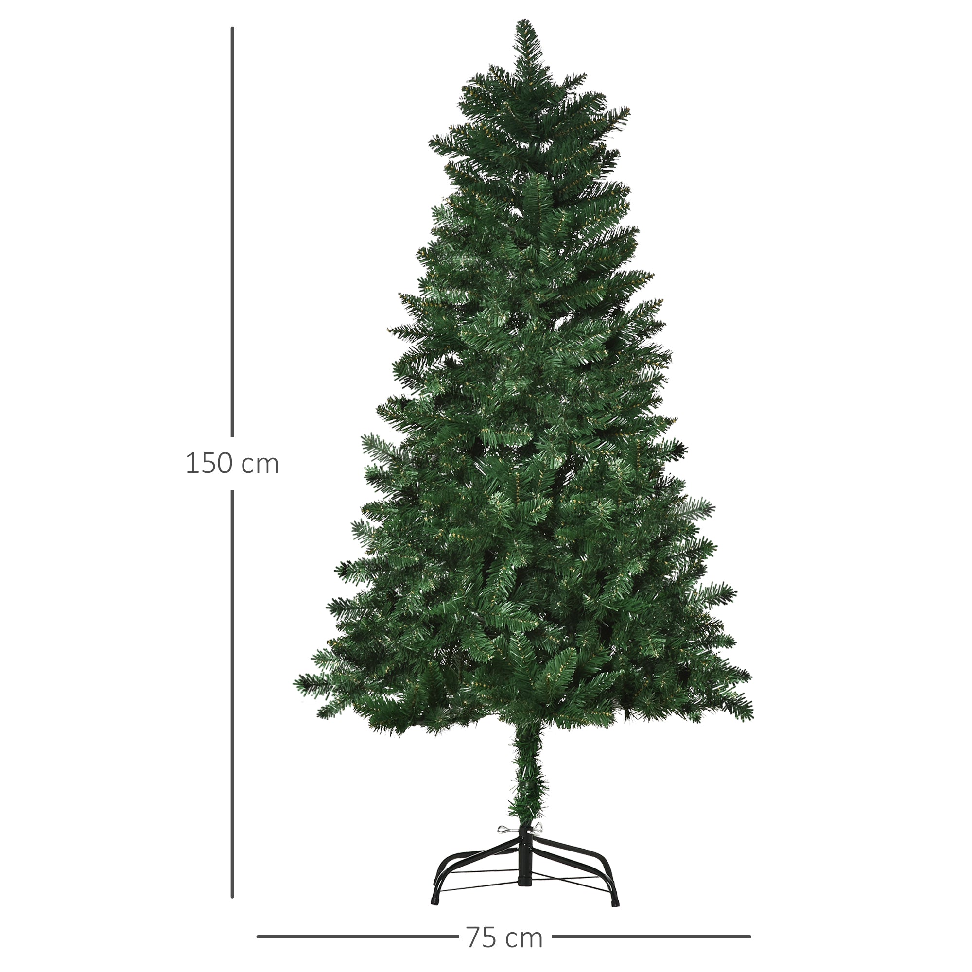 Sapin de Noël Artificiel 150H cm 454 Branches épines Imitation Nordmann Grand réalisme Vert