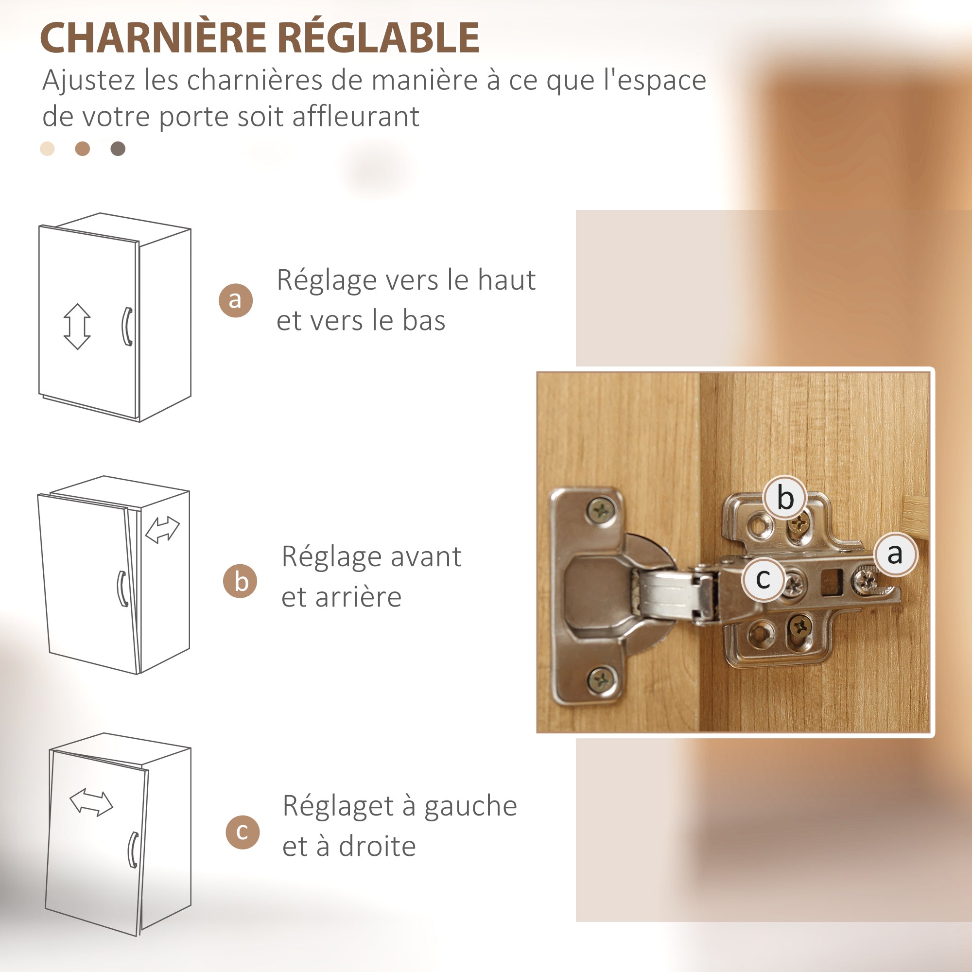 Buffet de cuisine armoire de cuisine multi-rangements avec un tiroir, 3 placards, 4 niches et passe-câbles hauteur 180 cm