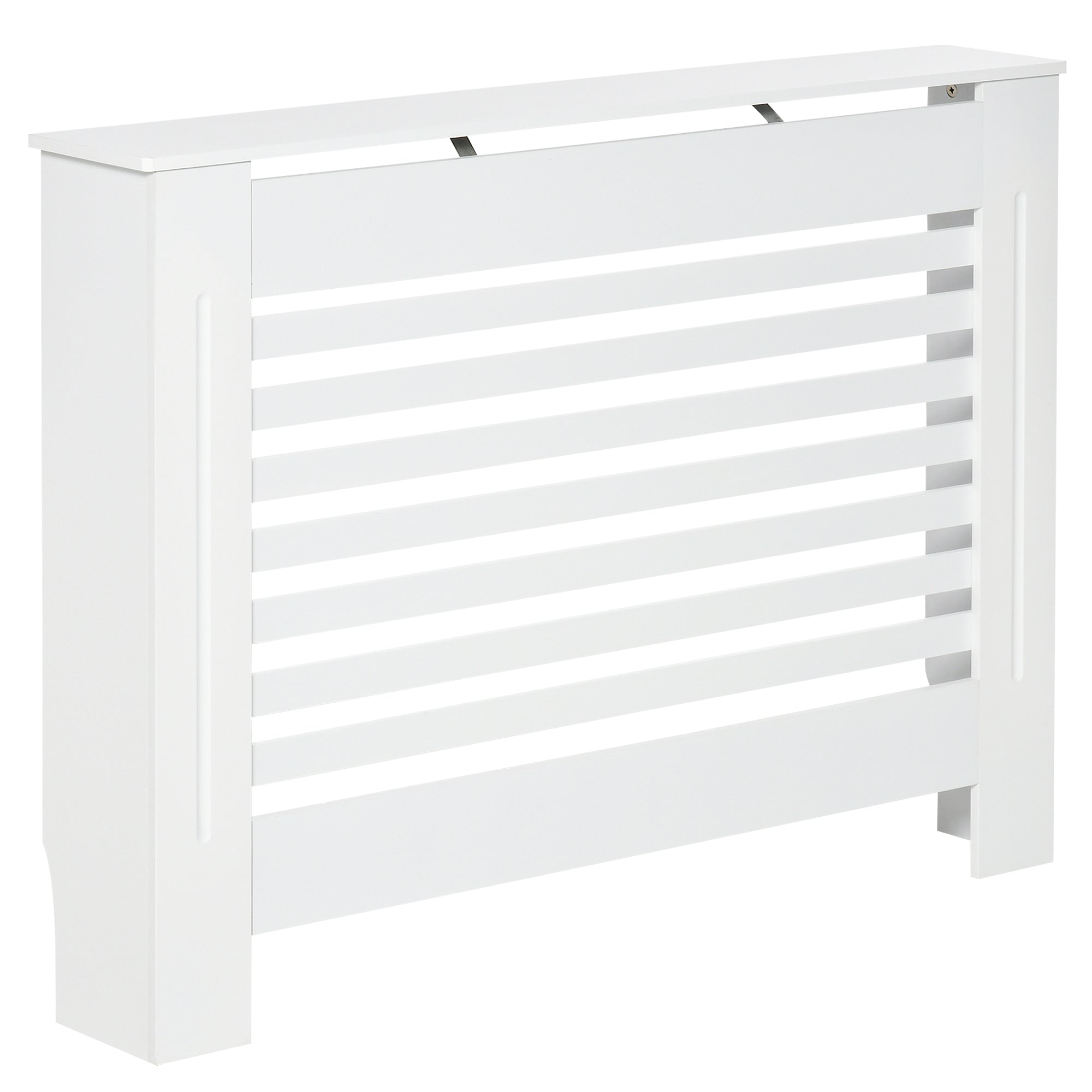 Cache-radiateur couverture radiateur Design à Lattes Panneau Cabinet dim. 112L x 19l x 81H cm MDF Blanc