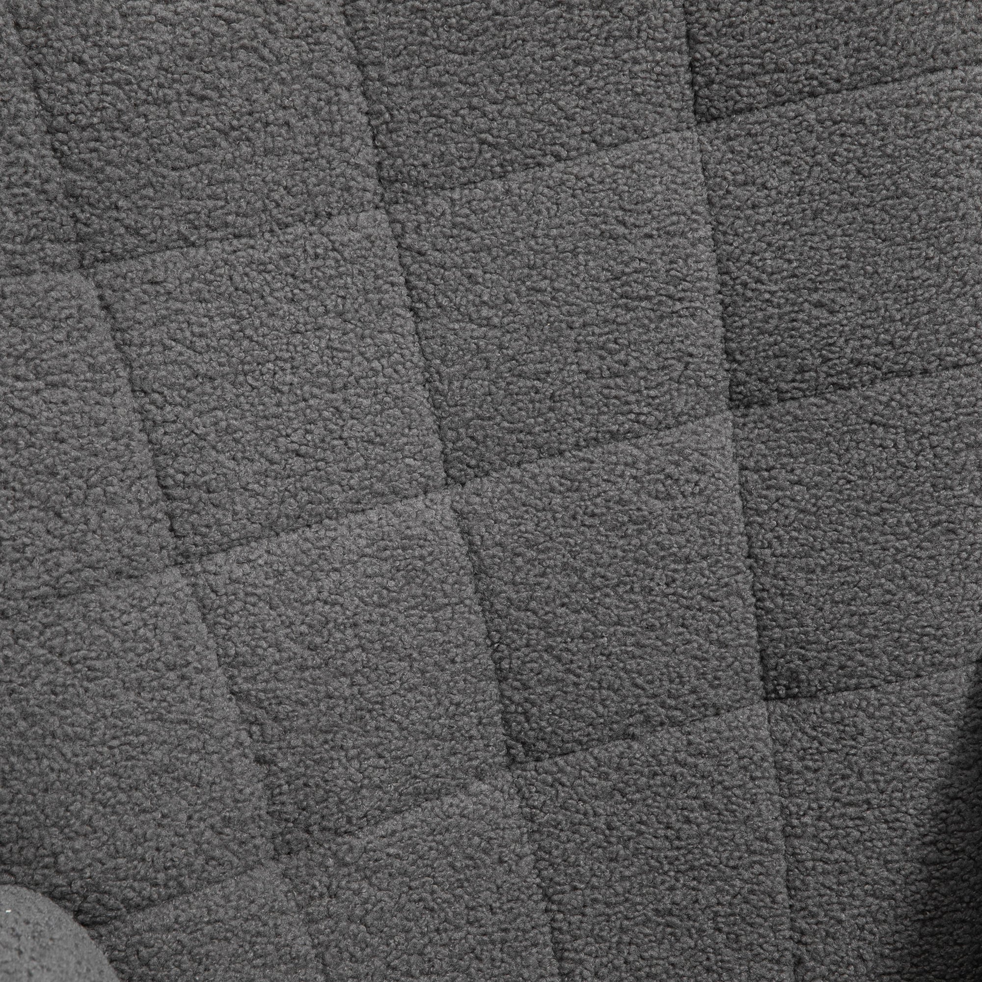 Fauteuil à bascule, rocking chair, revêtement bouclette, fauteuil allaitement, chaise à bascule, structure en acier, pieds en bois massif, gris foncé