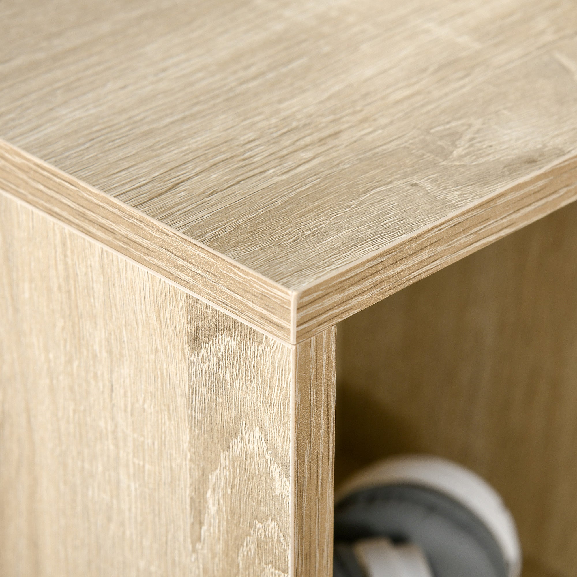 Bibliothèque meuble de rangement étagère cube avec 7 compartiments pour salon, chambre, bureau - 50l x 24P x 106H cm, bois naturel