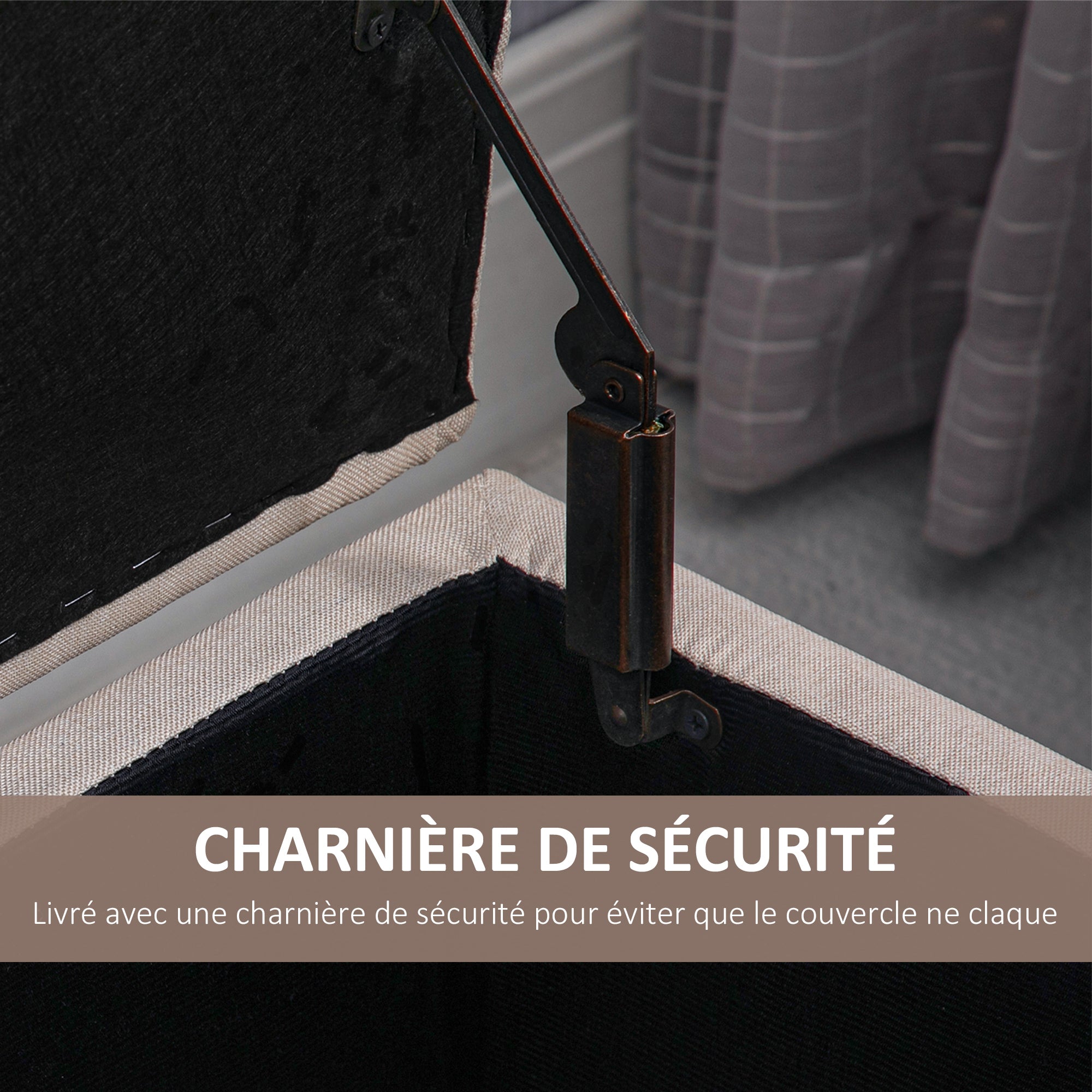 Banc de rangement pouf salon bout de lit capitonné coffre de rangement repose-pieds pour salon, chambre, entrée, 100 x 40 x 44 cm, blanc