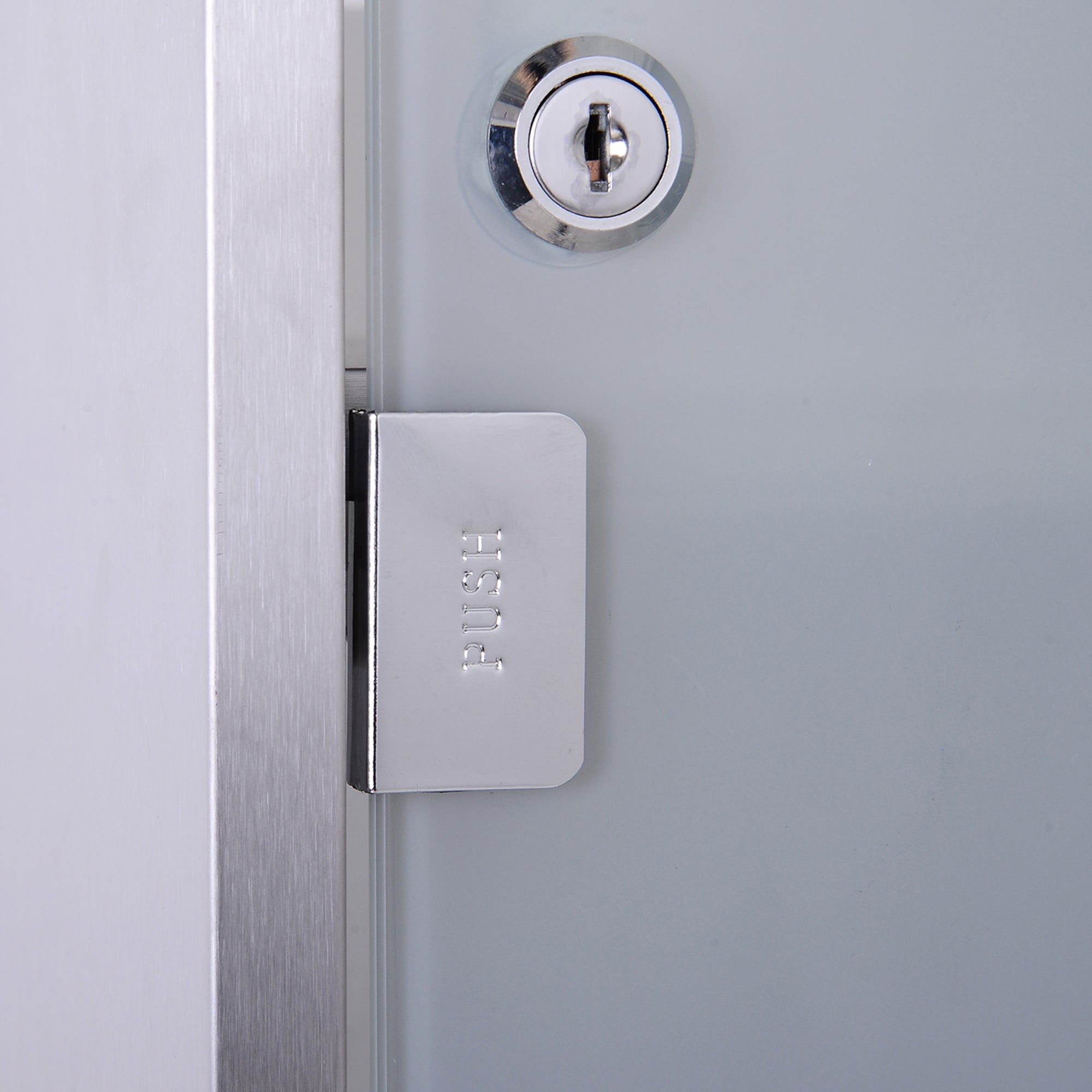 Armoire à pharmacie murale à 3 niveaux en acier inoxydable avec porte verrouillable en verre avec 2 clés étagères de rangement argent