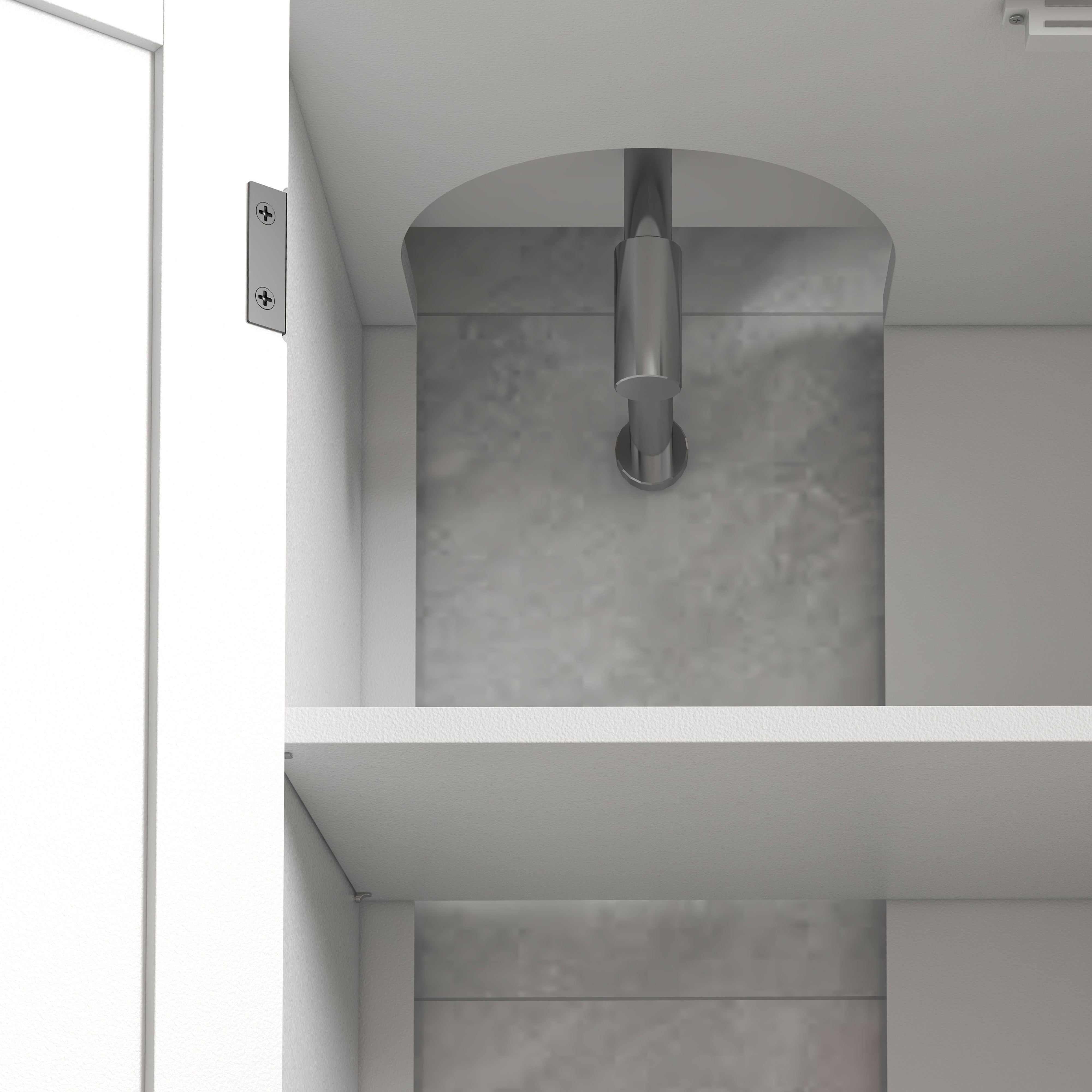 Meuble sous lavabo, meuble de salle de bain, étagères réglables, placard 2 portes, meuble sous évier, style classique, 90 x 30 x 60 cm, blanc