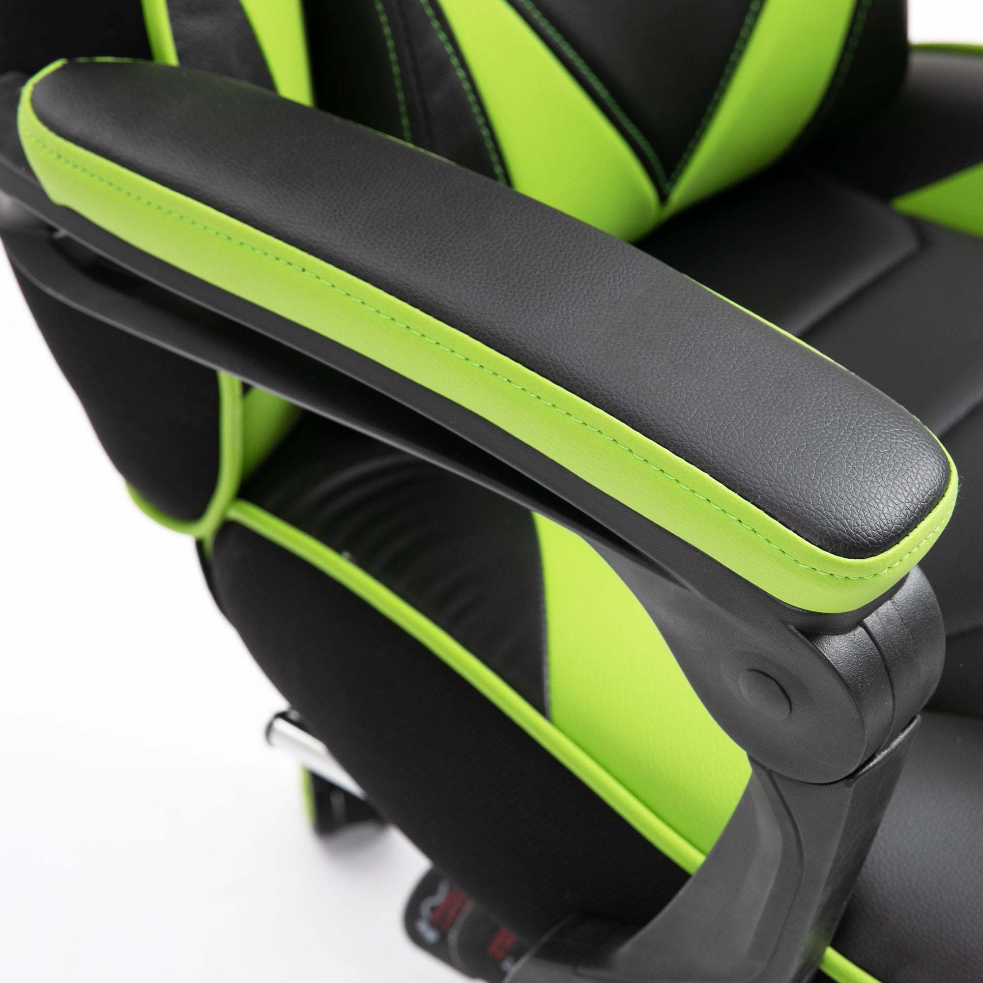 Chaise gaming Ergonomique, Fauteuil de Bureau confortable avec Repose-Pied, Appuie-Tête et coussin lombaire, Hauteur Réglable, noir et vert
