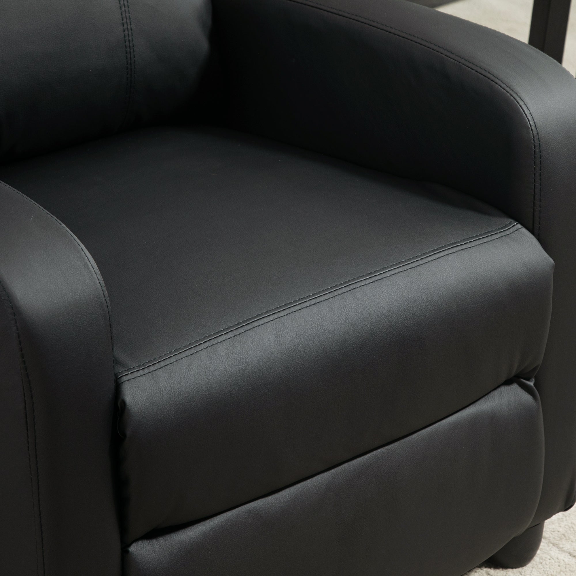 Fauteuil de Relaxation et Massage électrique avec Inclinaison Manuelle Dossier Repose-Pied réglable revêtement synthétique Noir