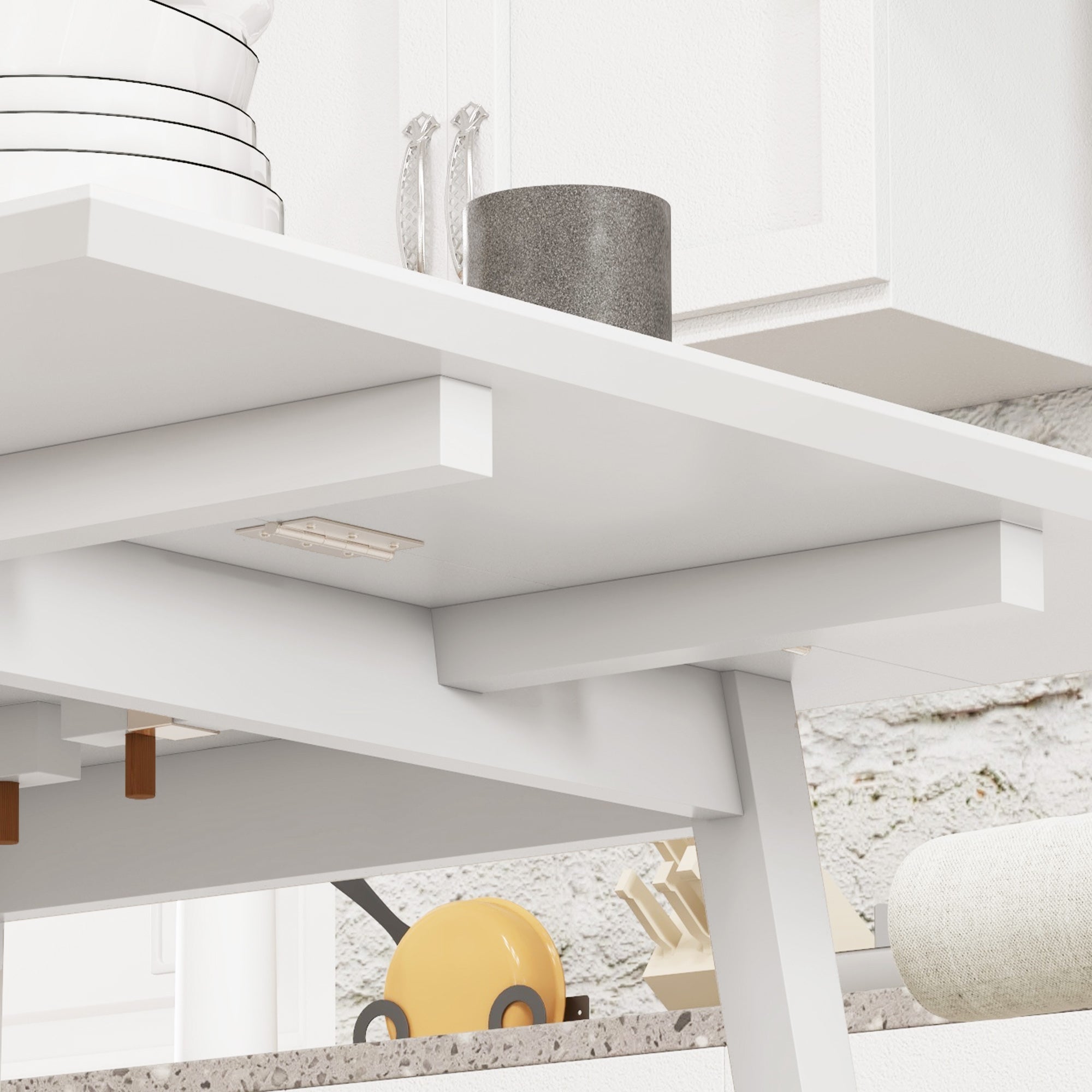 Table de cuisine pliable table à manger pliante avec plateau rabattable en bois pour 2 à 4 personnes, blanc