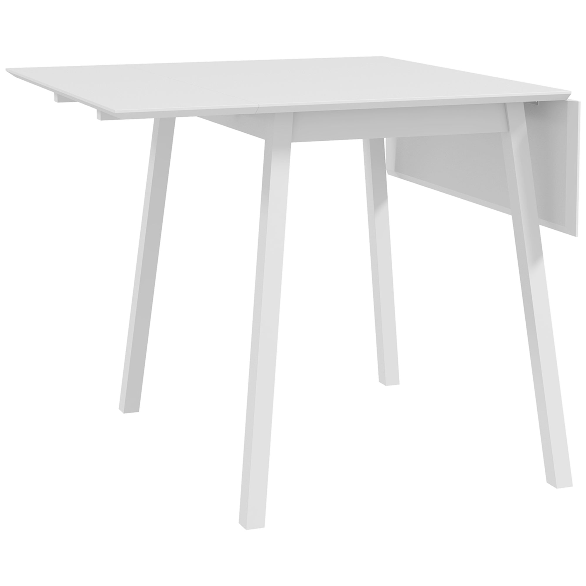 Table de cuisine pliable table à manger pliante avec plateau rabattable en bois pour 2 à 4 personnes, blanc