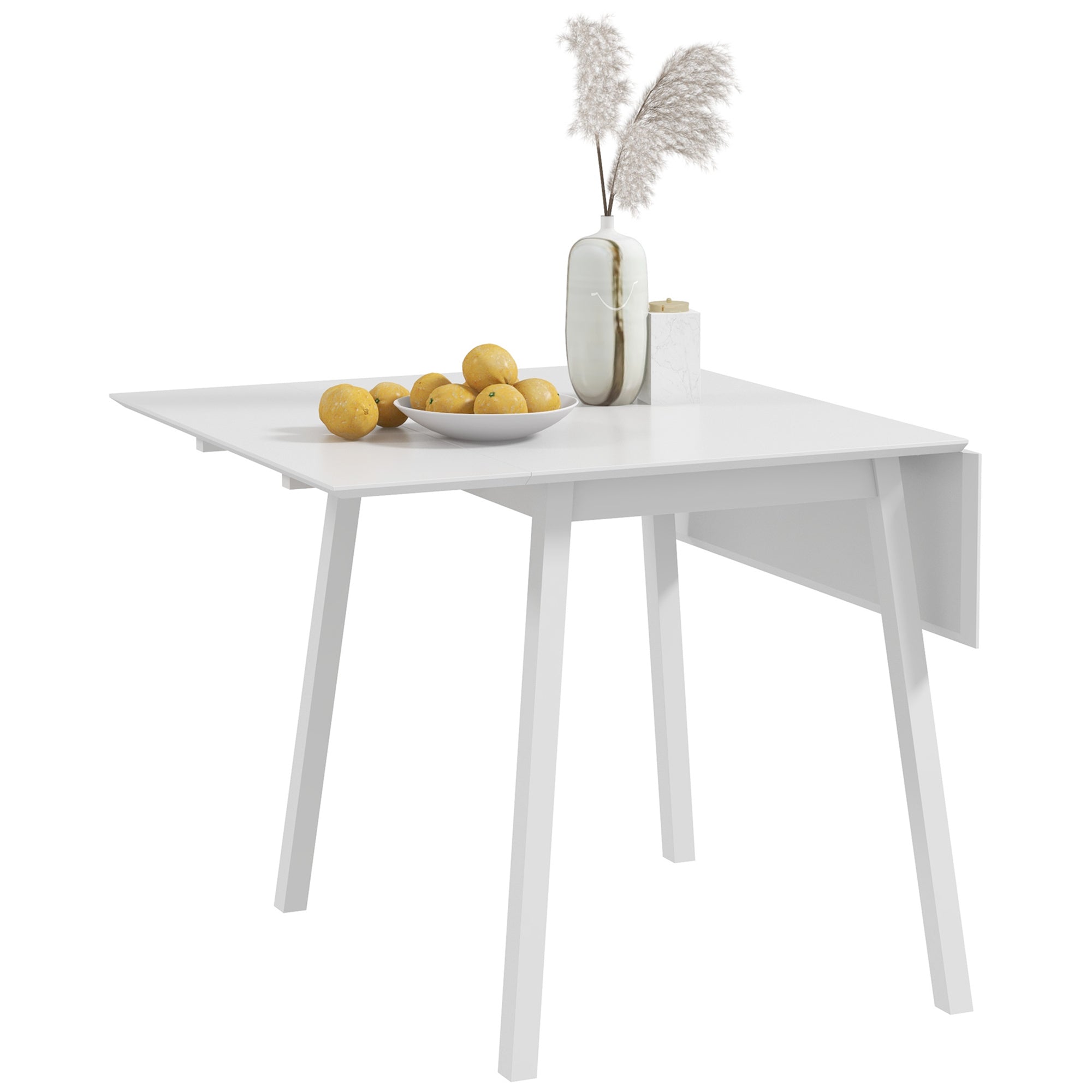 Table de cuisine pliable table à manger pliante avec plateau rabattable en bois pour 2 à 4 personnes, blanc