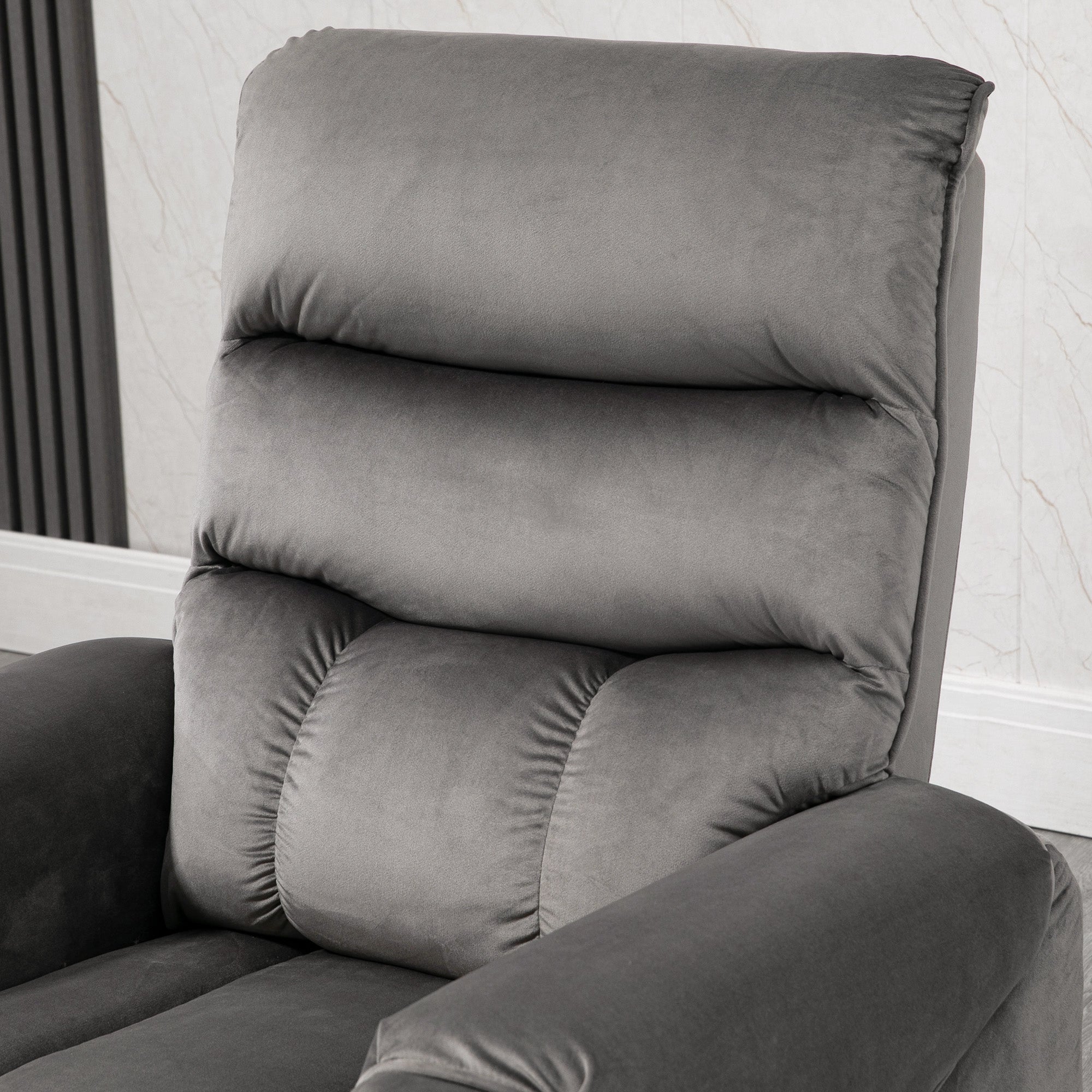 Fauteuil releveur fauteuil de relaxation électrique massant inclinable structure en acier revêtement en velours avec repose-pied 2 télécommandes pochette latérale 79 x 97 x 103 cm gris