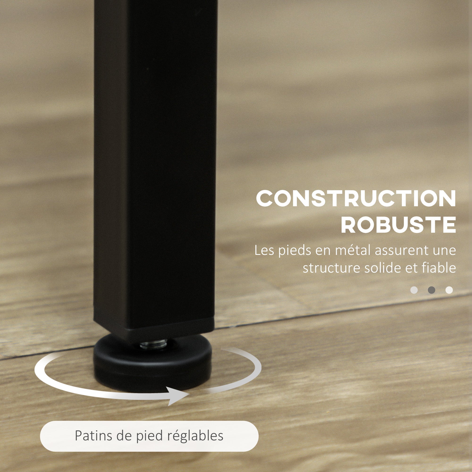 Ensemble table de bar bistrot avec 4 tabourets de bar, ensemble table haute cuisine et tabourets, avec repose-pieds, style moderne, structutre en métal, pour cuisine, salle à manger, marron