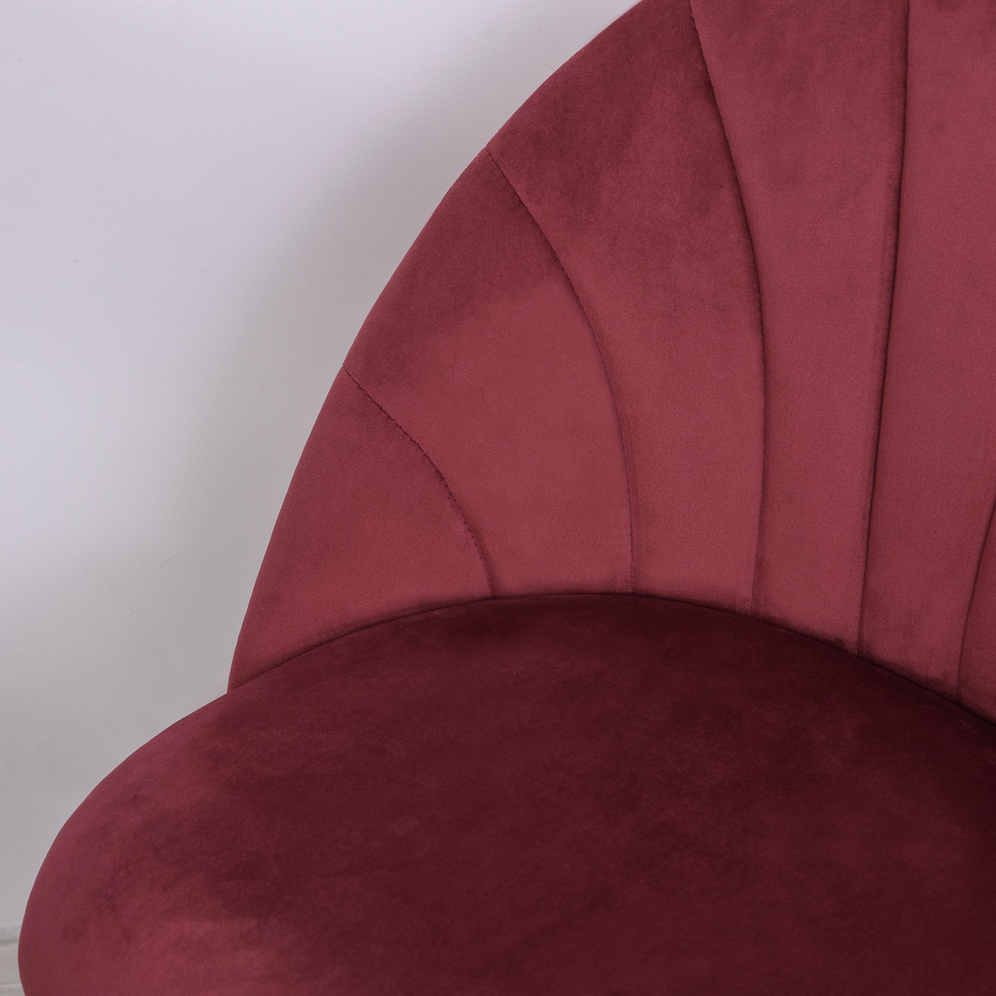 Lot de 2 chaises de salle à manger chaise de cuisine Velours Bordeaux Pieds métal Noir dim. 52L x 54l x 79H cm