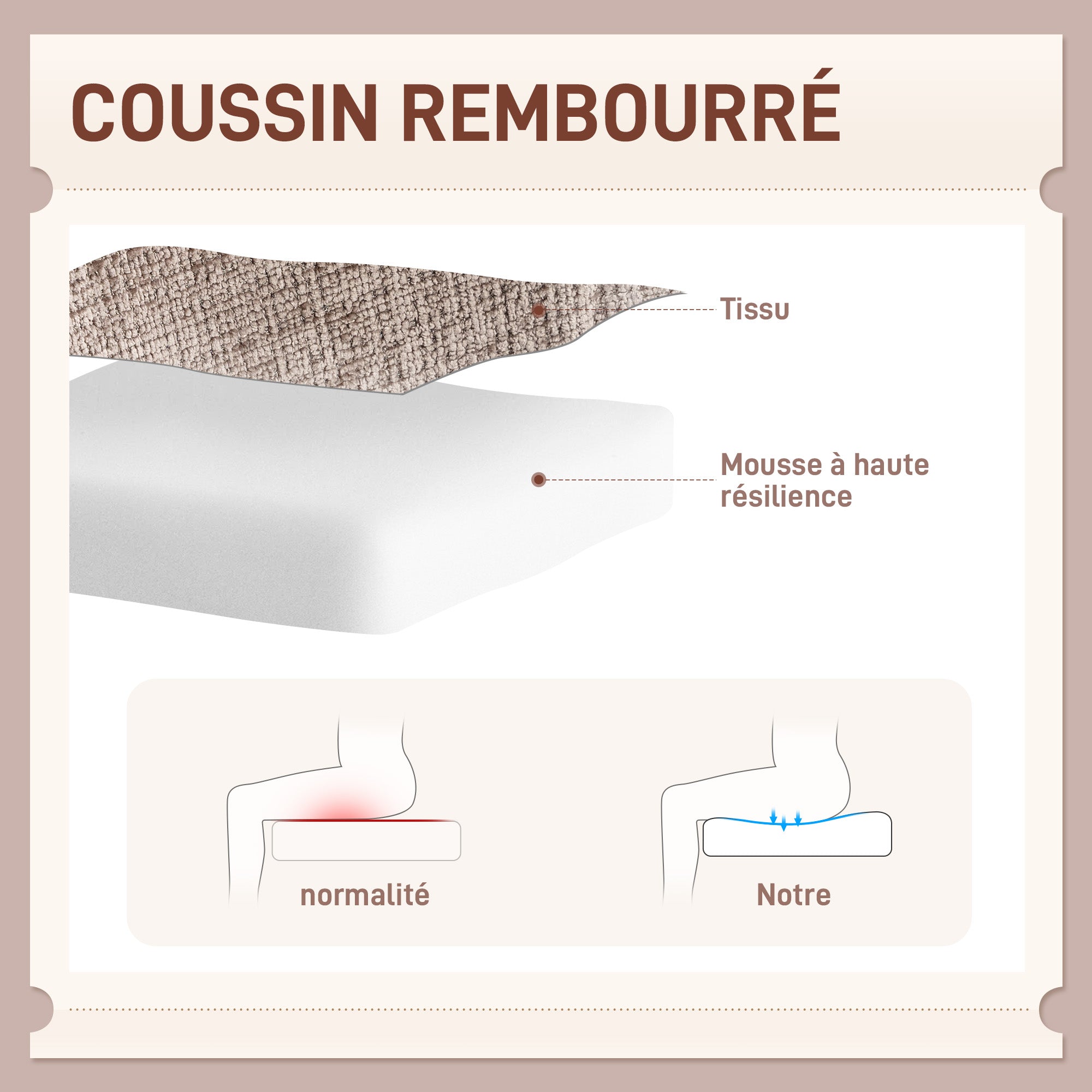 Chaise bureau ergonomique, fauteuil de bureau avec siège pivotant à retour automatique, dossier et accoudoirs rembourrés, tissu aspect lin, pour salon, chambre, télétravail, brun clair