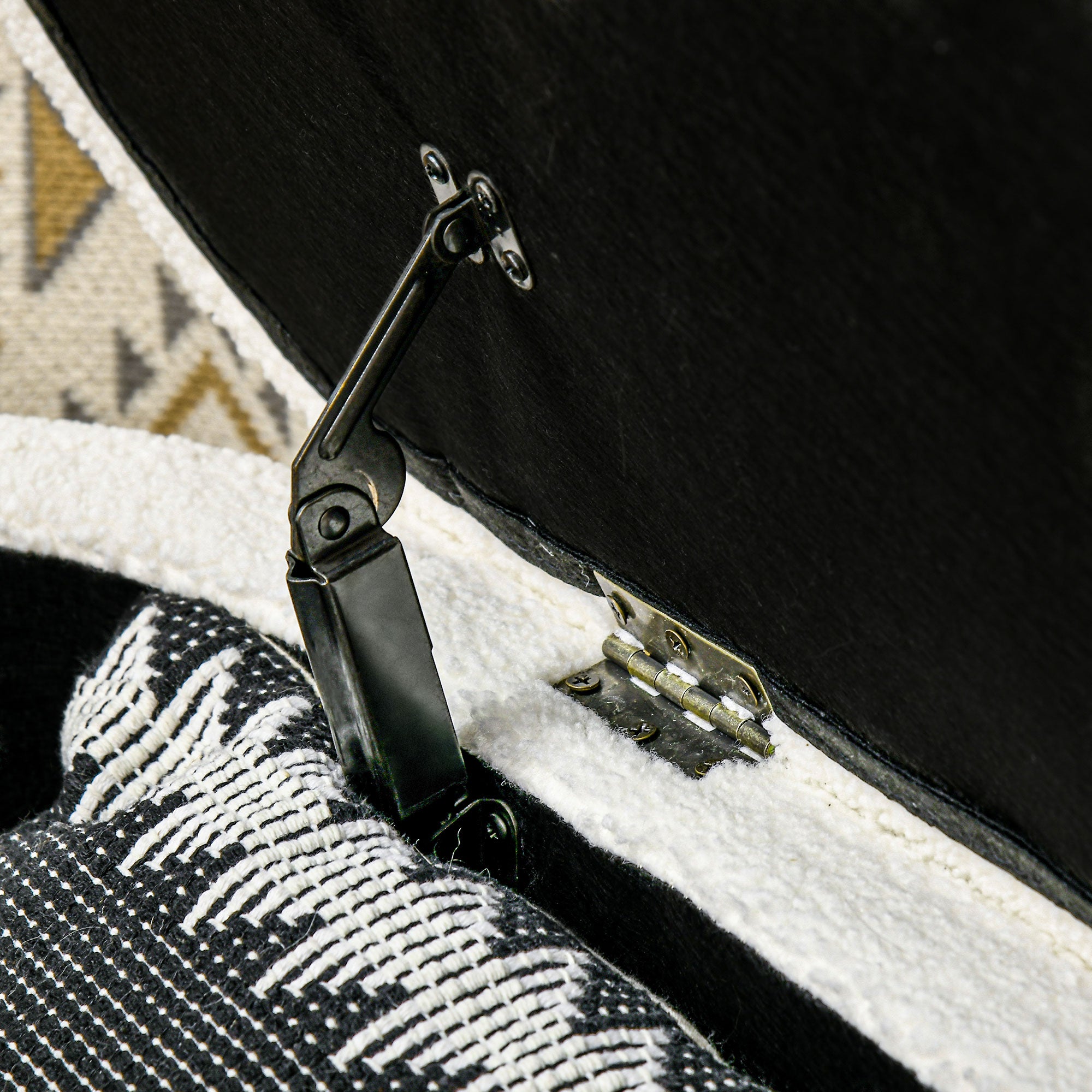 Banc de bout de lit banquette coffre de rangement 2 en 1 rembourré en polaire avec cadre en bois, banc de rangement crème