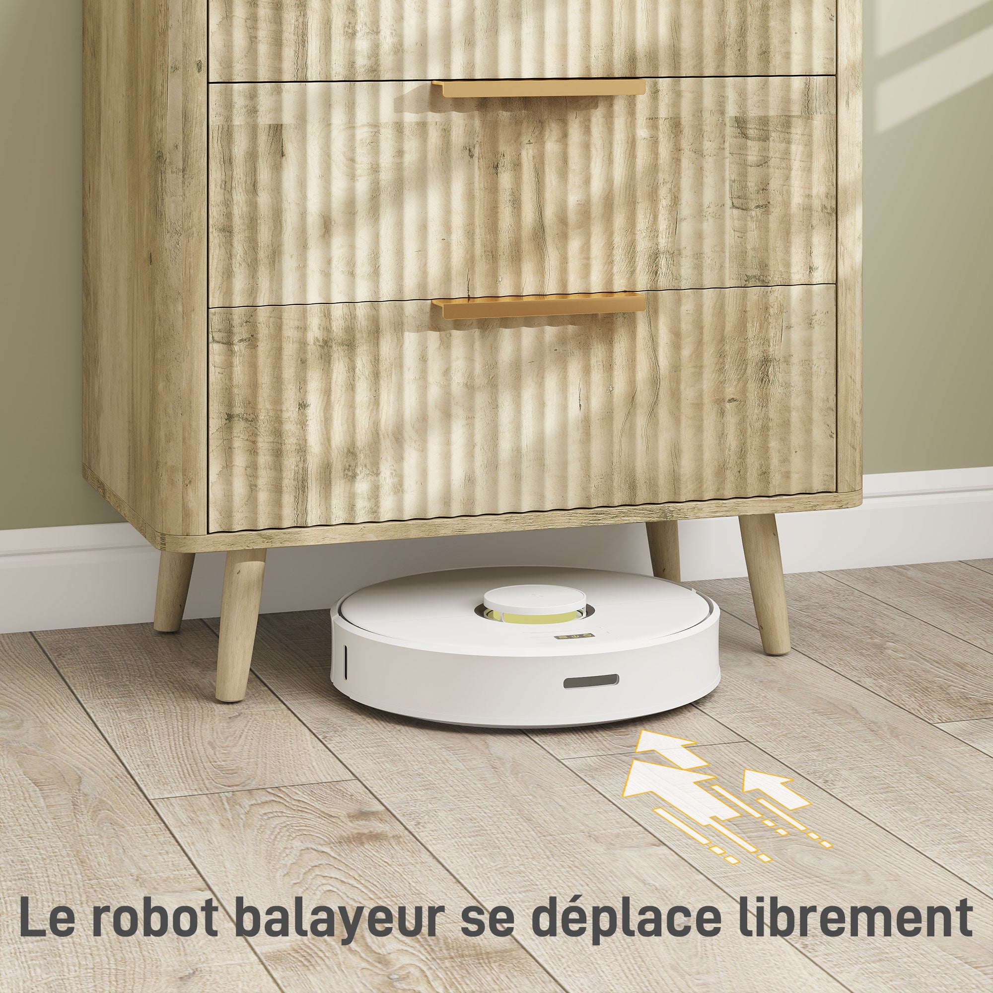 Commode 3 tiroirs meuble de rangement style scandinave avec poignées et pieds de pin, bois effet cannelé, commode chambre à coucher, salon, couloir - 68,3 x 40 x 76 cm, chêne