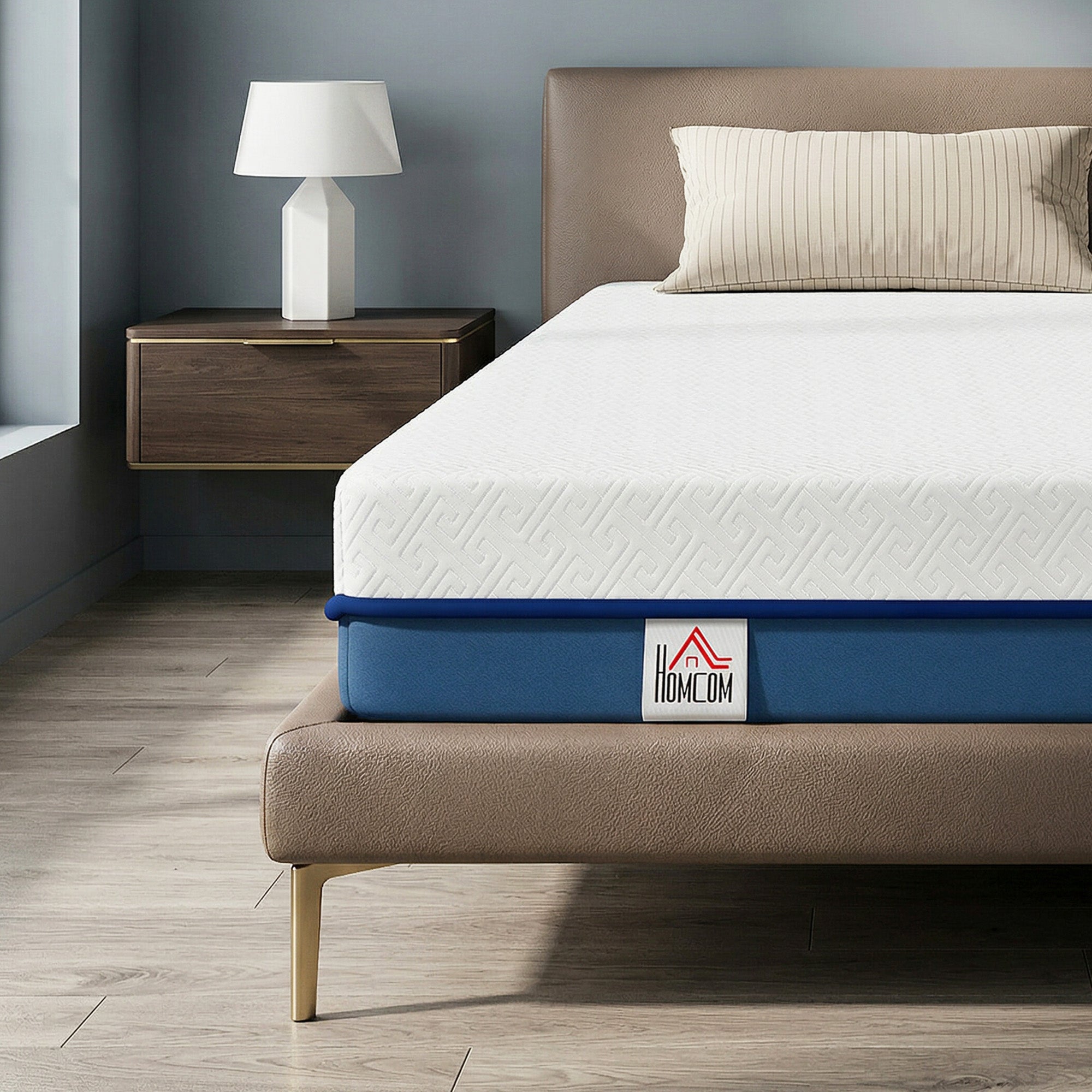 Matelas 160x200cm, Matelas 2 Personnes, Mousse à Mémoire de Forme au Thé Vert, 20cm d'Épaisseur, Lit Rafraîchissant avec Gel Mémoire, Housse Amovible Lavable, Certifié Oeko-Tex, Fermeté Moyenne