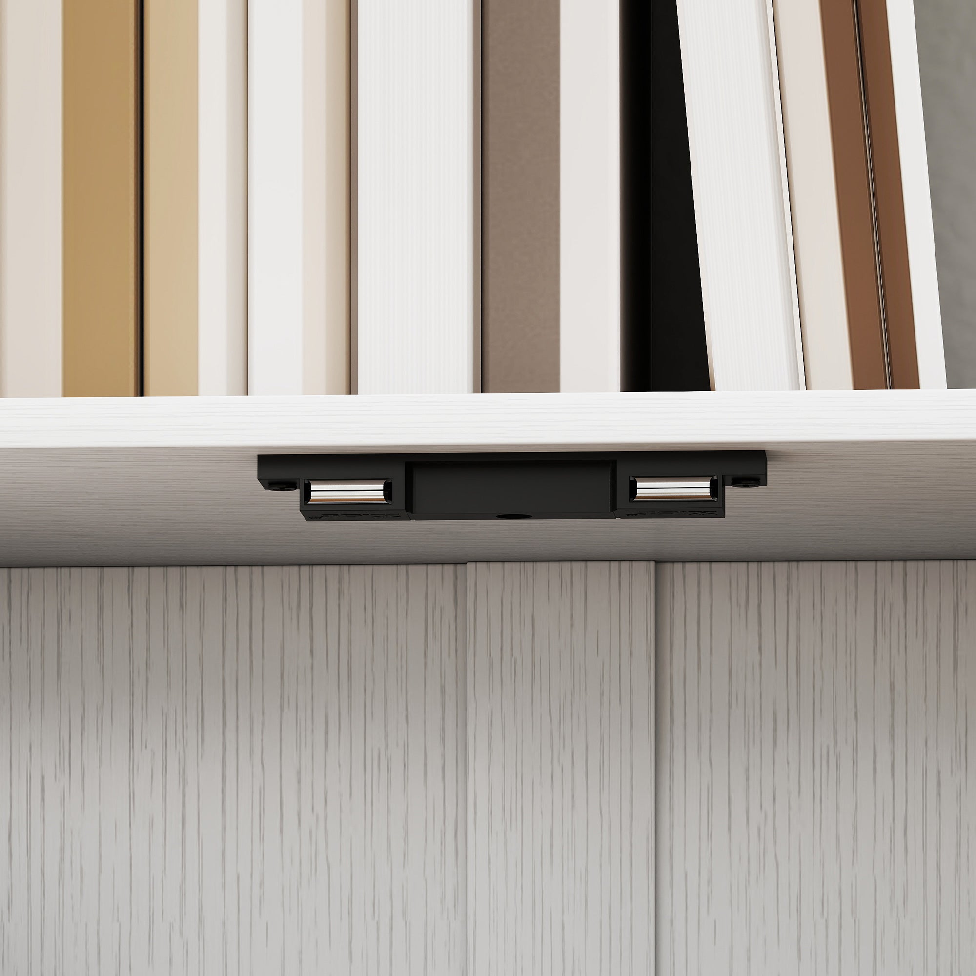 Bibliothèque à 5 niveaux, meuble de rangement en forme de S avec étagères et placard double porte, étagère de rangement pour salon, chambre bureau, 60 x 23,8 x 179,2 cm, blanc