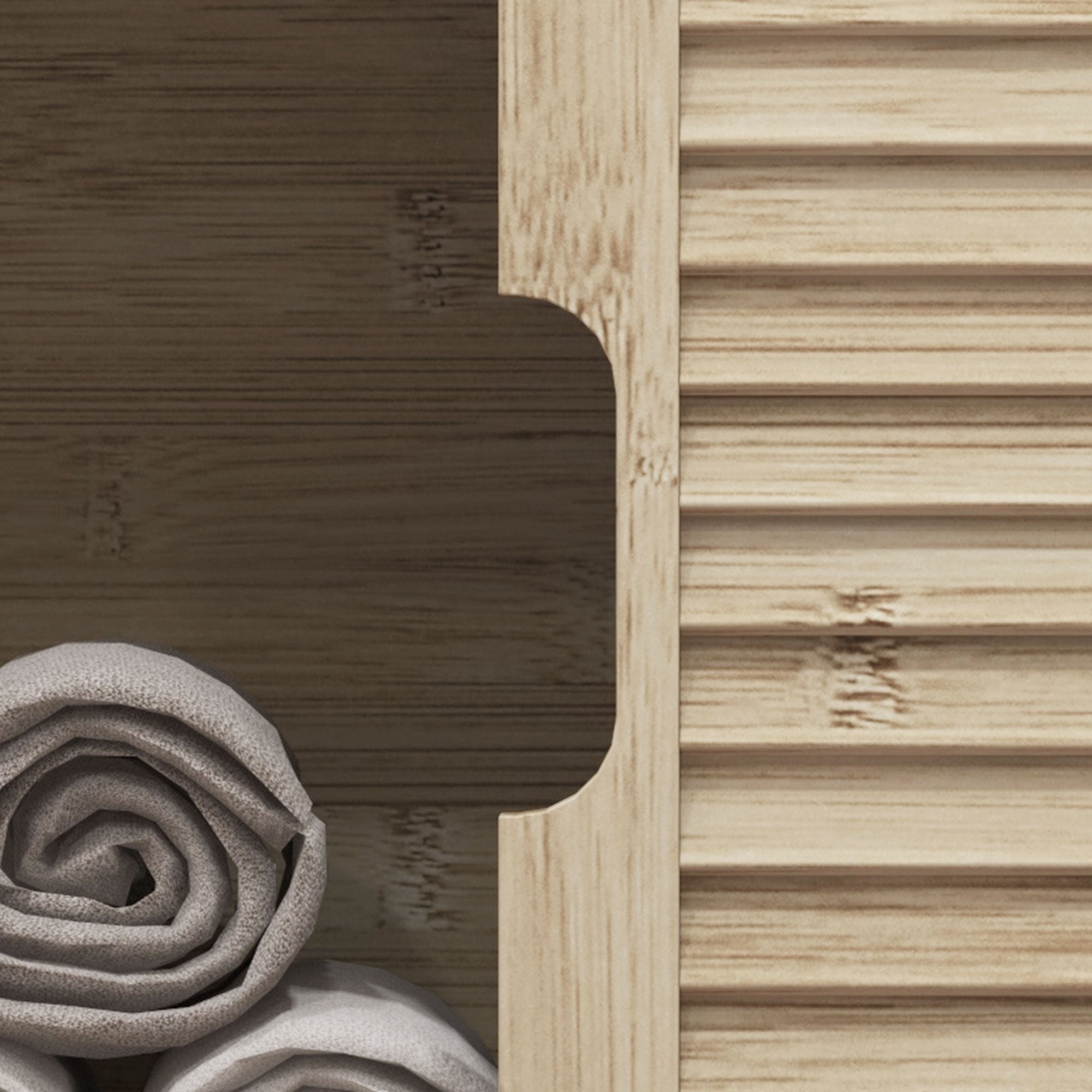 Meuble sous lavabo en Bambou, Meuble de Rangement pour Salle de Bain avec 2 Portes coulissantes, 60 x 30 x 60 cm, Bois Naturel