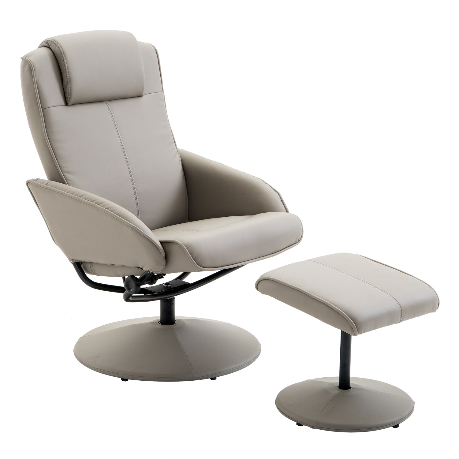 Fauteuil Relax inclinable Style Contemporain avec Repose-Pieds revêtement synthétique Acier Gris