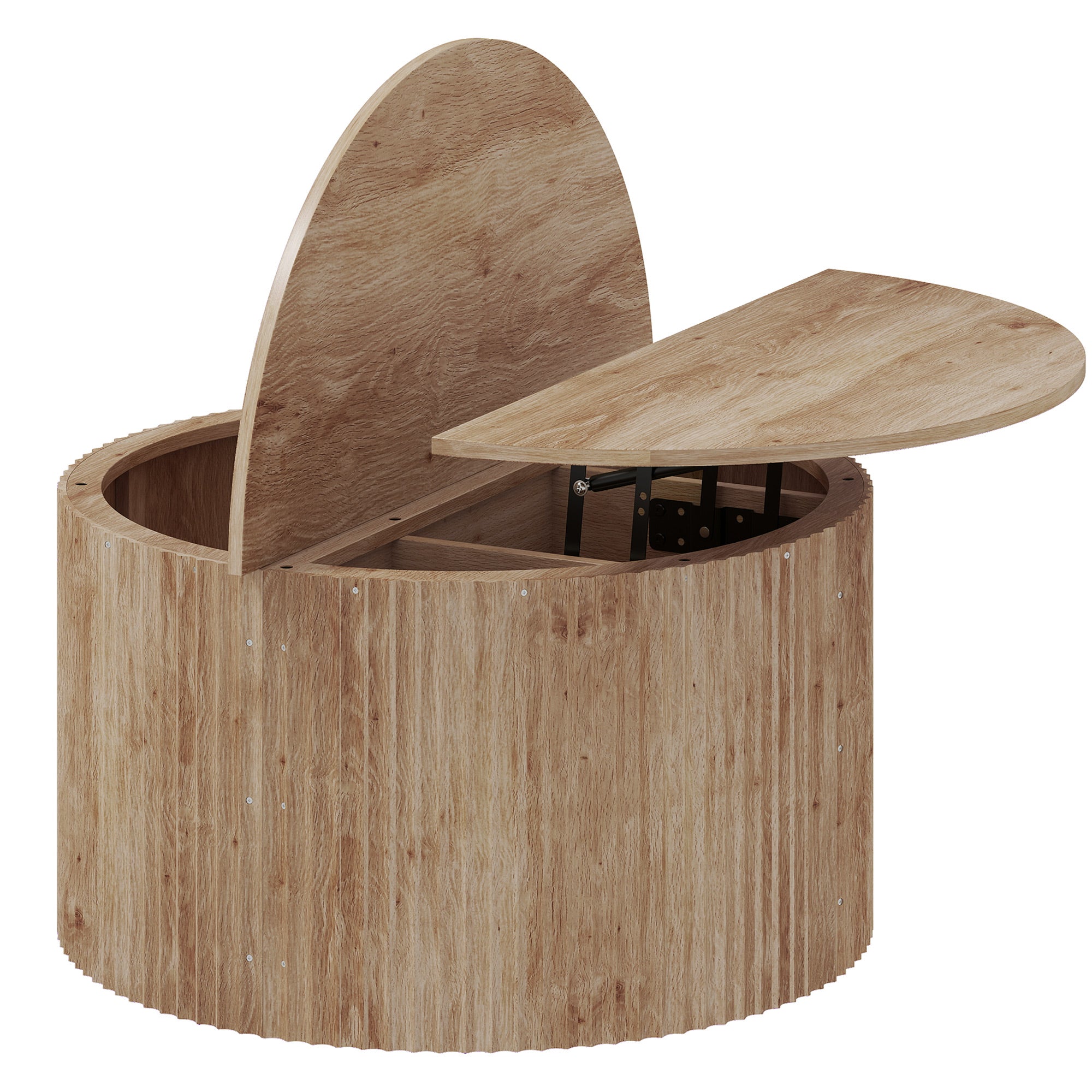 Table basse relevable, table de salon avec compartiment caché et plateau à fermeture douce, style moderne, pour salon, bureau, 80 x 80 x 42 cm, bois naturel