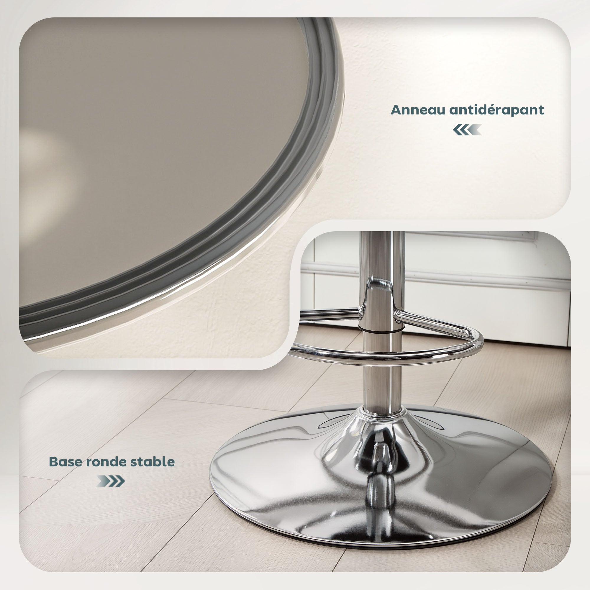 Lot de 2 tabourets de bar, chaises de bar, structure en acier, hauteur réglable 92-110 cm, chaises hautes avec dossier et repose-pieds, design moderne, siège en polyuréthane, bleu foncé