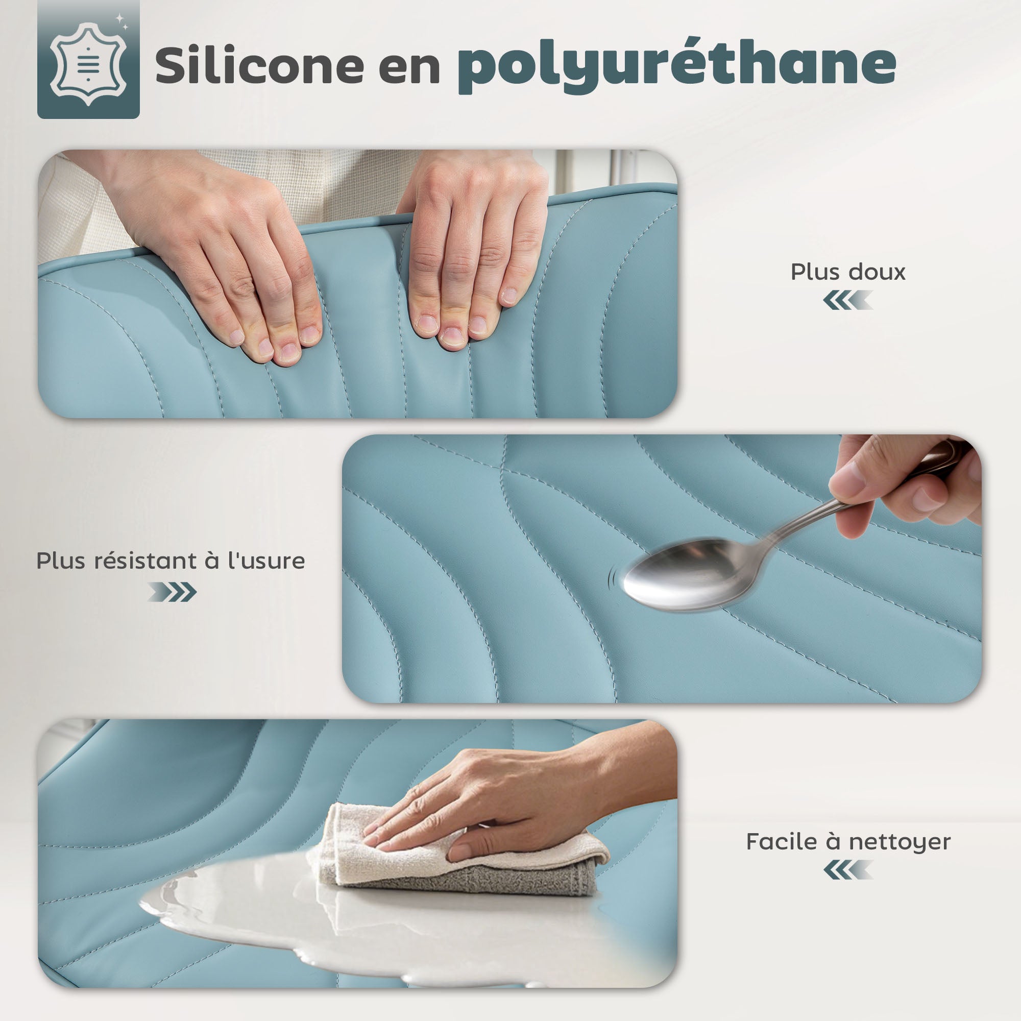 Lot de 2 tabourets de bar, chaises de bar, structure en acier, hauteur réglable 92-110 cm, chaises hautes avec dossier et repose-pieds, design moderne, siège en polyuréthane, bleu foncé