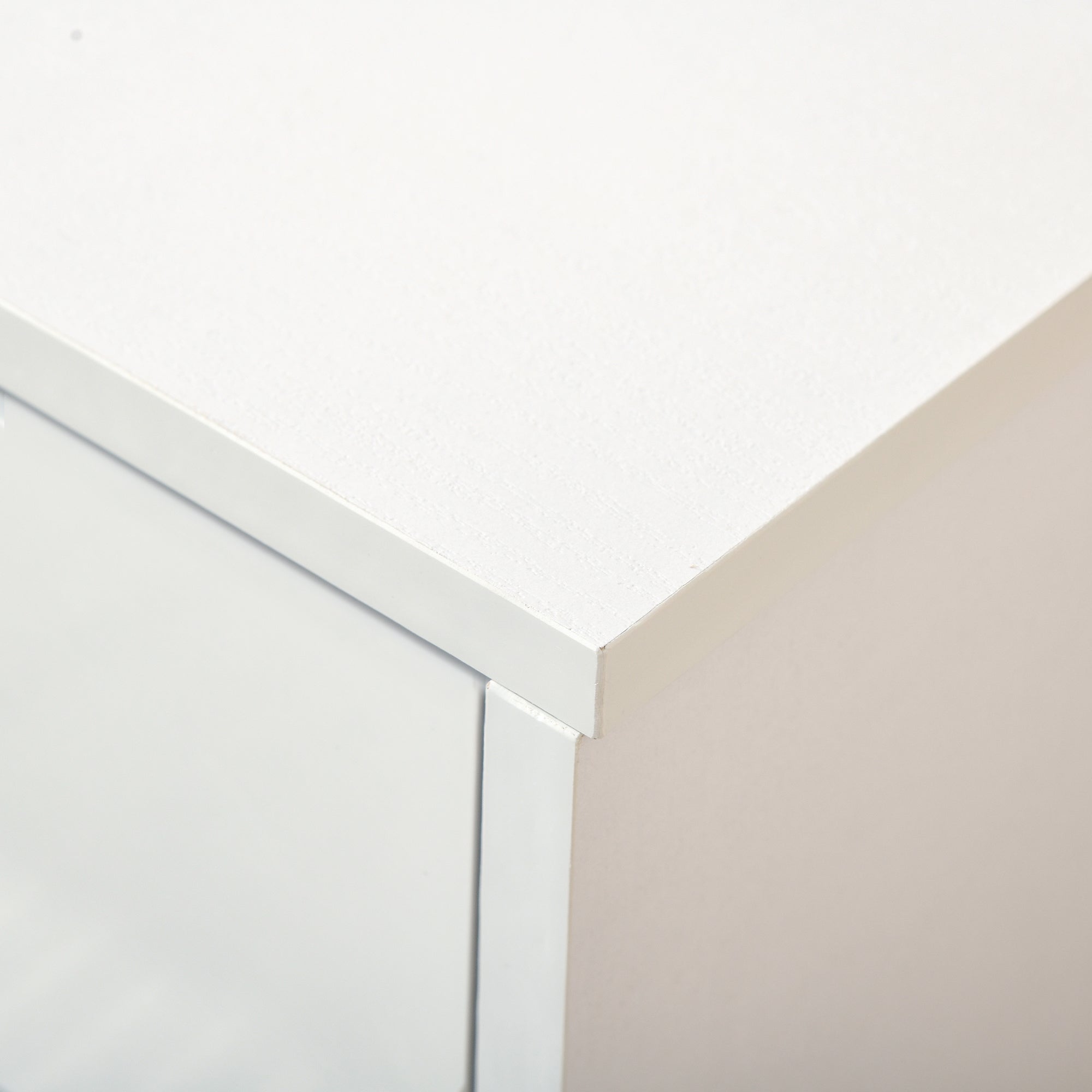 Meuble à Chaussures - 3 Portes abattantes et tiroir Coulissant - dim. 62L x 24l x 135H cm - poignées alu. Panneaux Particules Blanc